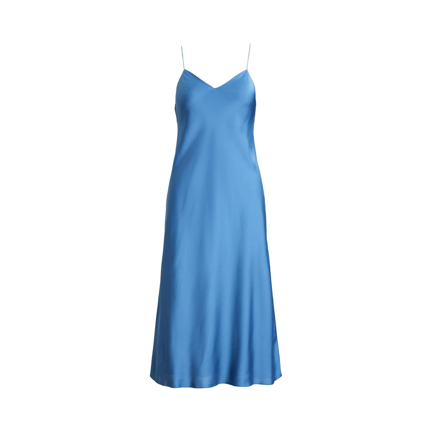 Lauren Ralph Lauren o1g2r1mq0825 Nokithe Midi Dress in Pale Azure Size XS / US 0-2 / IT 36-38 - 1 Thumbnail