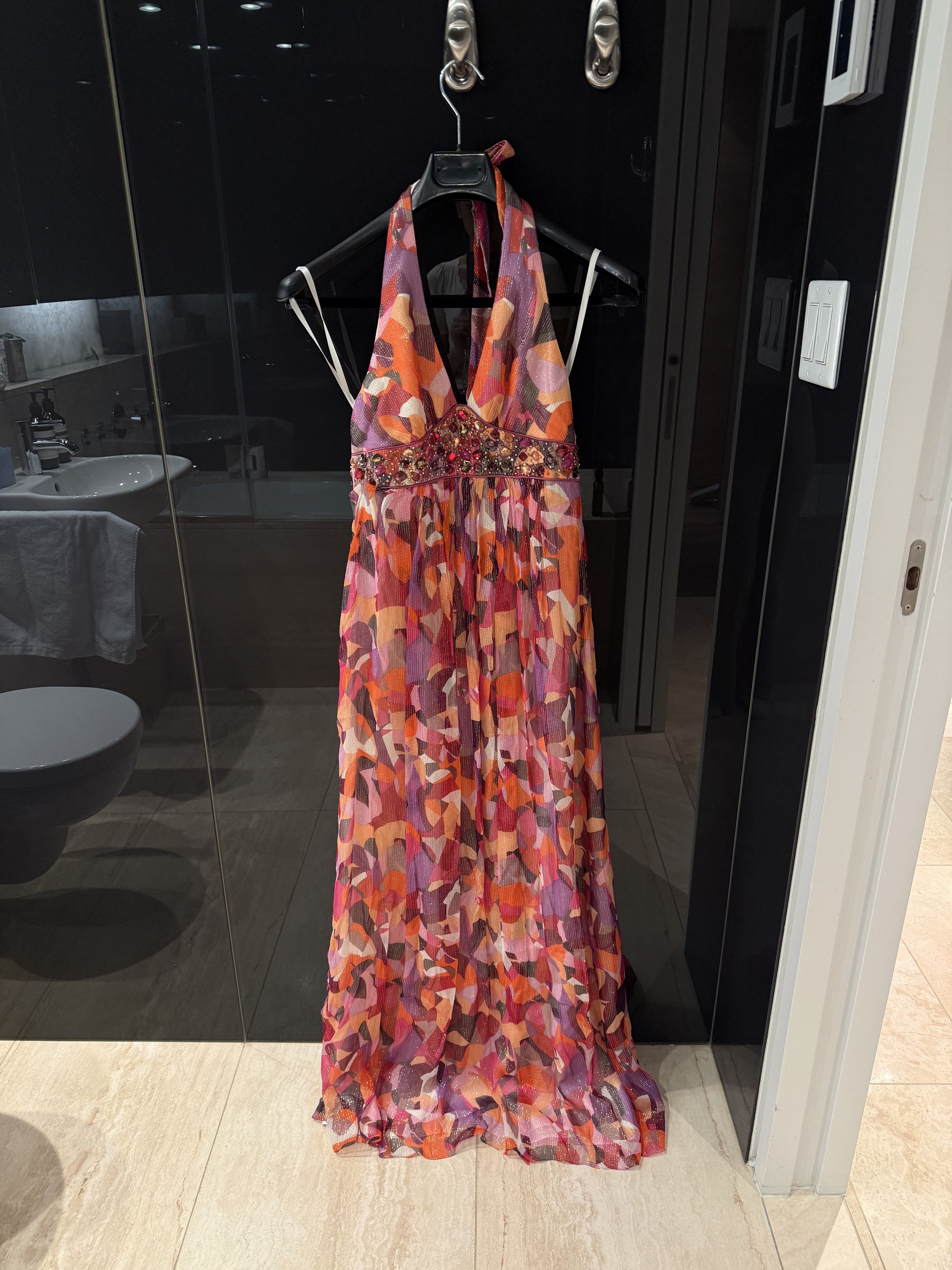 【BCBG MAXAZRIA】FlutterSleeve Cutout Embroidered Maxi Dress Bcbgmaxazria Lyndsy Flutter Sleeve Cutout Embroidered Maxi