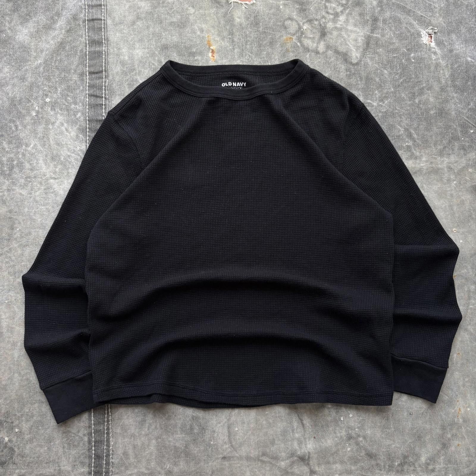 Old Navy Vintage Y2K Black Old Navy Grunge Waffle Knit Thermal Shirt Size US XS / EU 42 / 0 - 1 Thumbnail