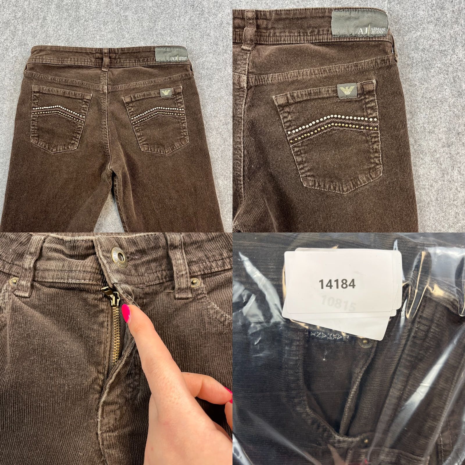 Armani Armani Womens Corduroy Jeans Slim Fit 27 30 UK 8 Brown Vintage Stretch Tapered 5-Pocket Denim Jeans Womens" Size 30" / US 8 / IT 44 - 9 Thumbnail