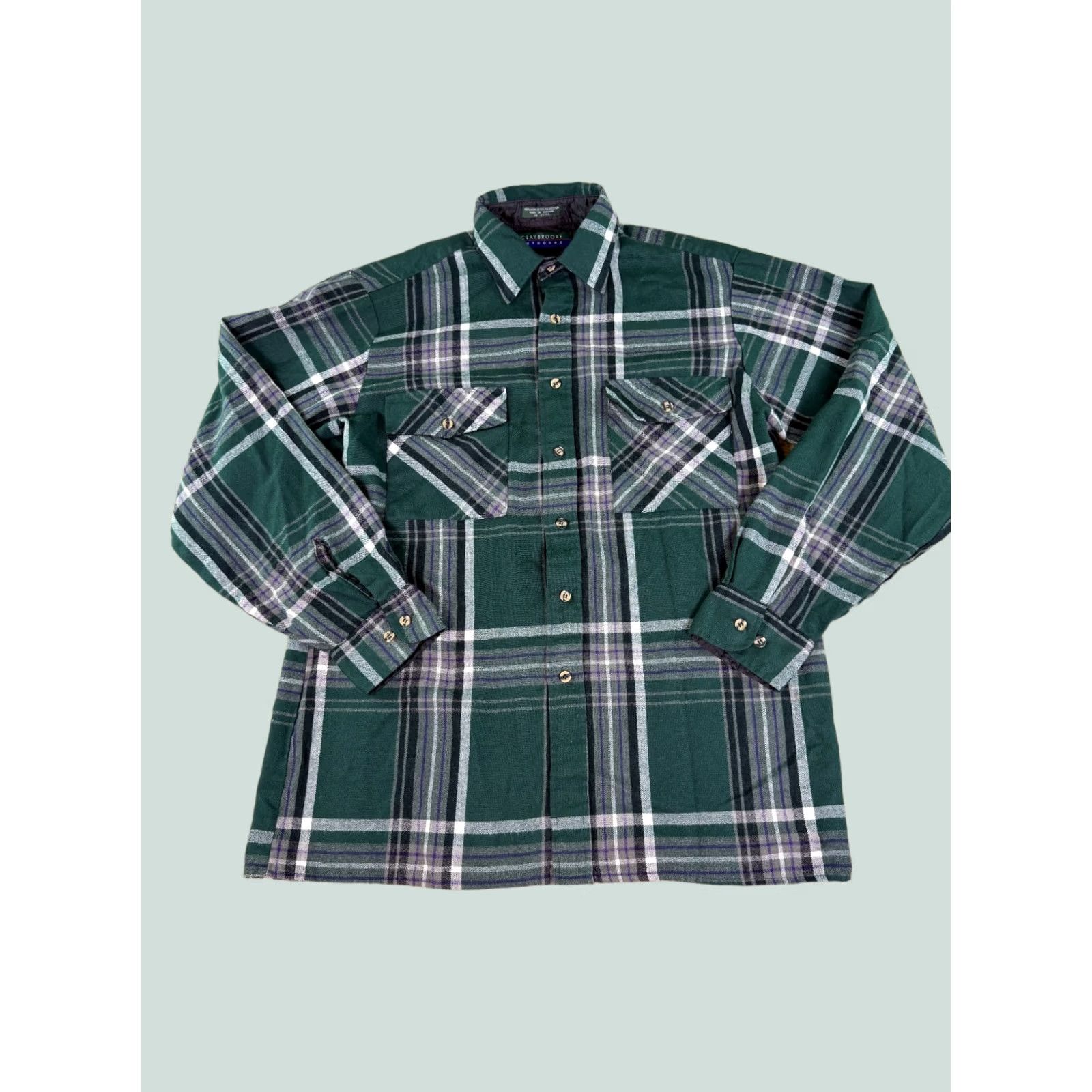 Vintage VINTAGE Claybrooke Flannel Shacket Jacket Men’s M Plaid Button Farm Outdoor 90s Cowboy Grunge Size US M / EU 48-50 / 2 - 1 Thumbnail