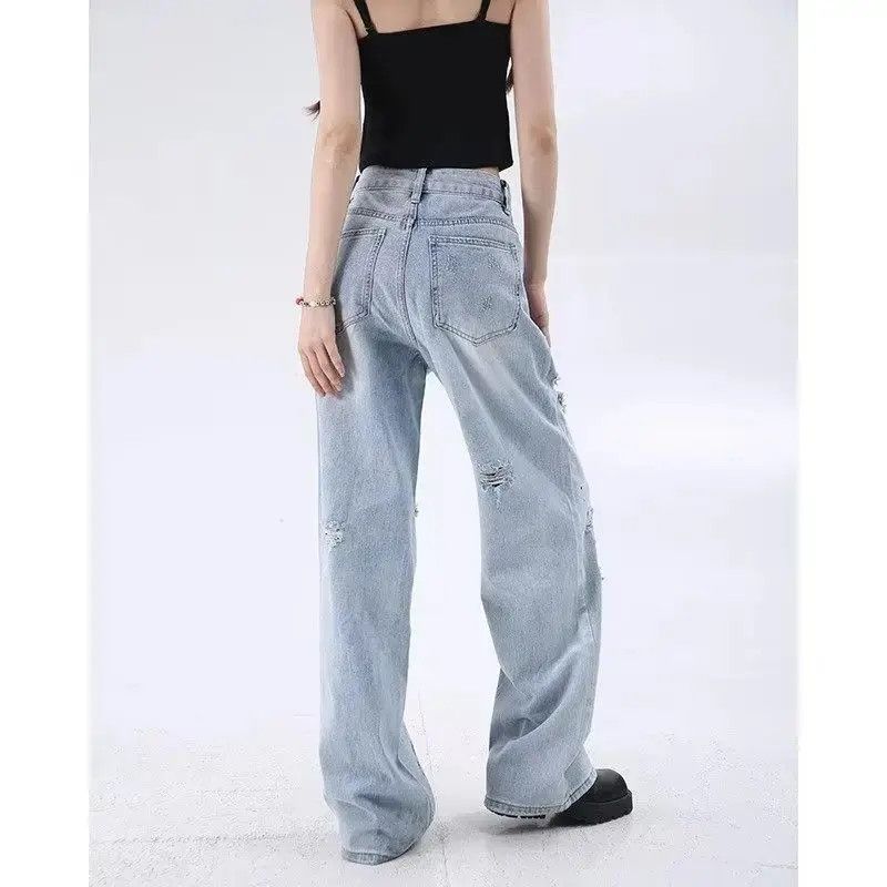 Japanese Brand Retro loose inkjet straight leg casual jeans Size US 32 / EU 48 - 3 Thumbnail