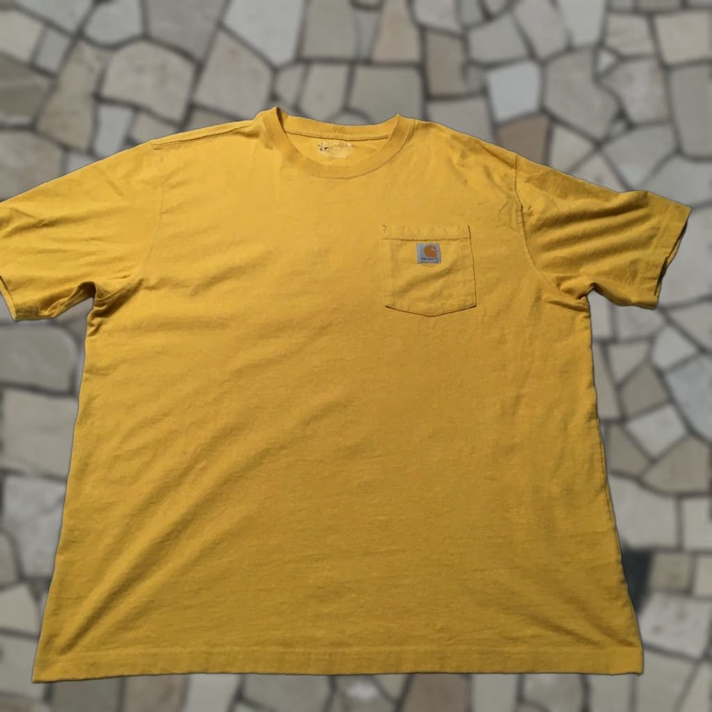 Carhartt Carhartt T-Shirt Men’s XL Yellow Pocket Crew Neck Short Sleeve Easy Care All Seasons Vintage? No, Regular Fit Size US XL / EU 56 / 4 - 1 Thumbnail