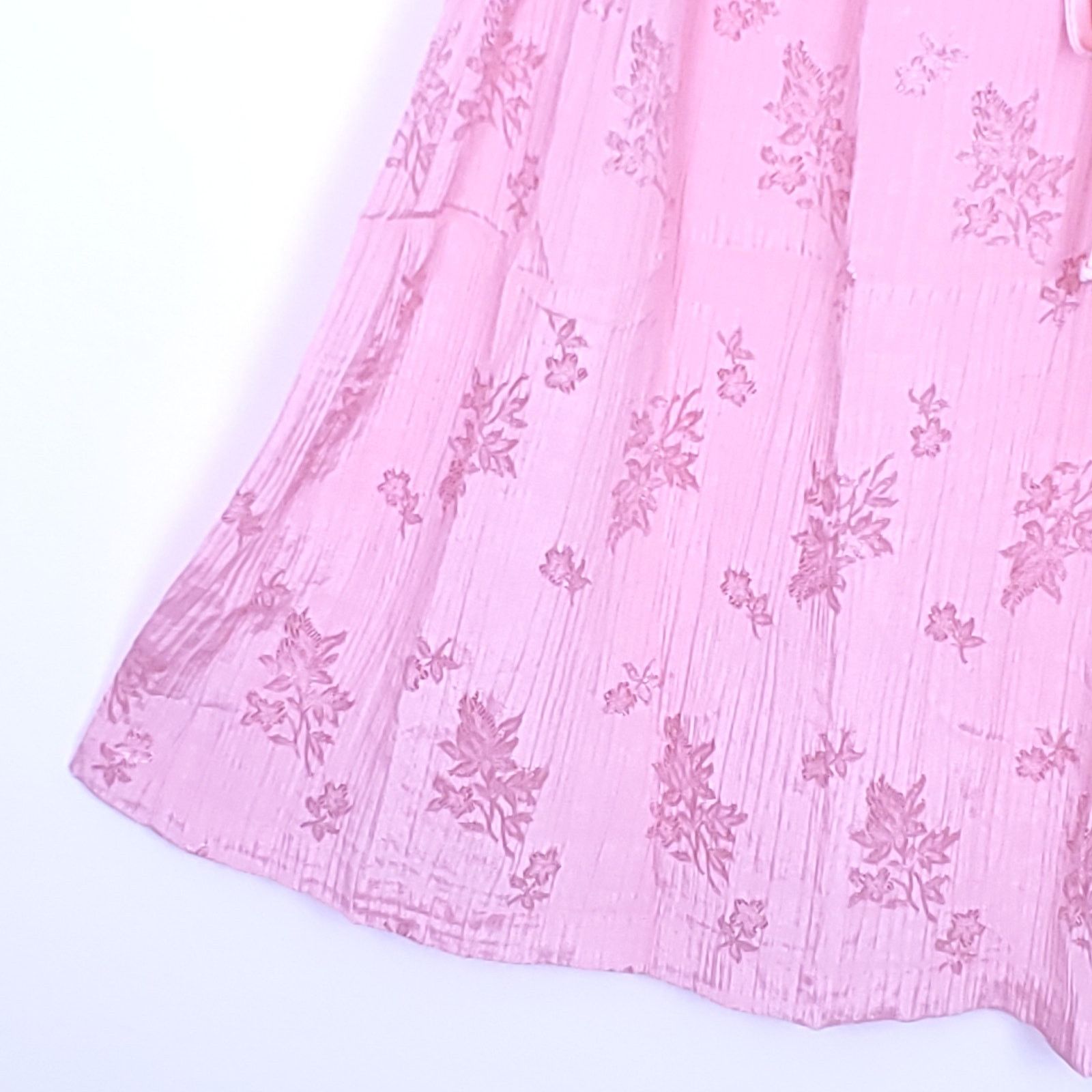 Vintage Vintage 1950s Pink Shirtwaist Dress 11 Floral Pin Up Retro Size L / US 10 / IT 46 - 8 Thumbnail