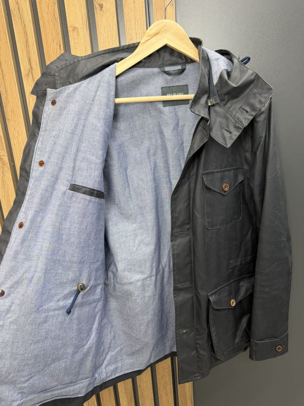Other Pelikamo Zurich Waxed Hooded Jacket Navy Size 48 Size US M / EU 48-50 / 2 - 10 Thumbnail
