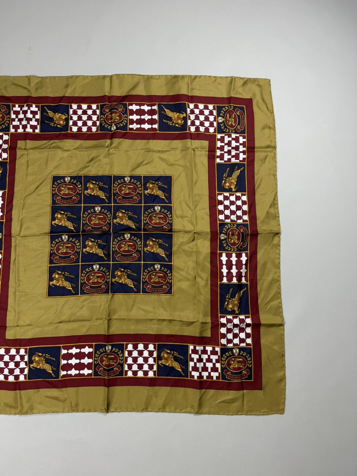 Burberry Burberry’s VTG Silk Multilogo Overprinted Handkerchief Scarf Size ONE SIZE - 3 Thumbnail