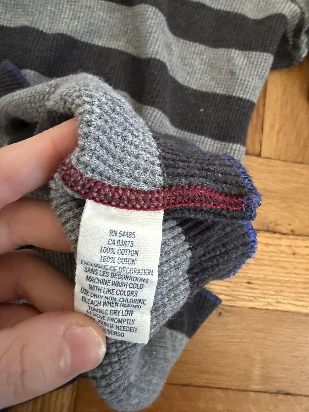 American Eagle Outfitters Vintage American Eagle Striped Waffle Knit Thermal Shirt Size US L / EU 52-54 / 3 - 4 Thumbnail