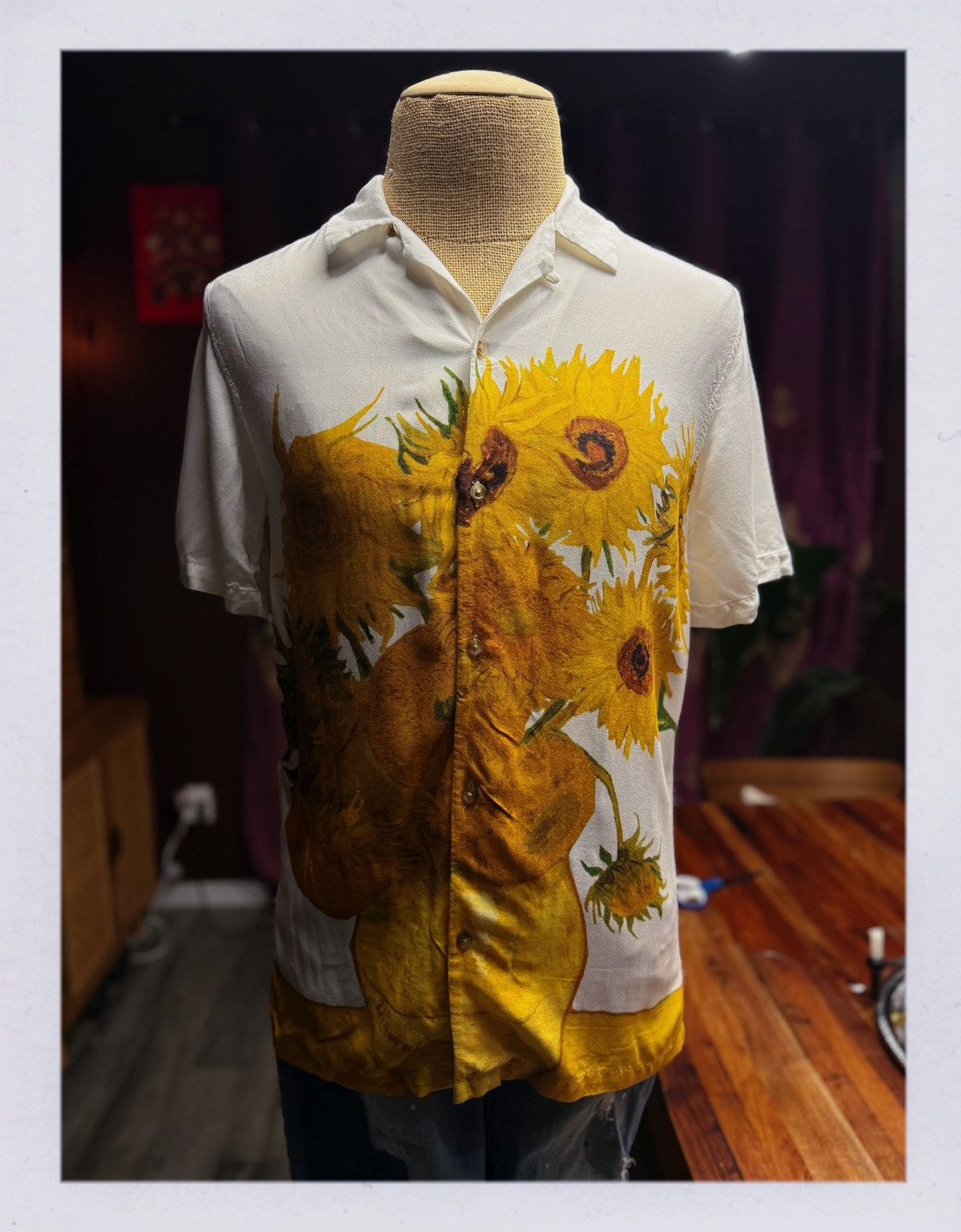 Asos Van Gogh “Sunflowers” Short Sleeve Button-Up Shirt Size US M / EU 48-50 / 2 - 2 Thumbnail