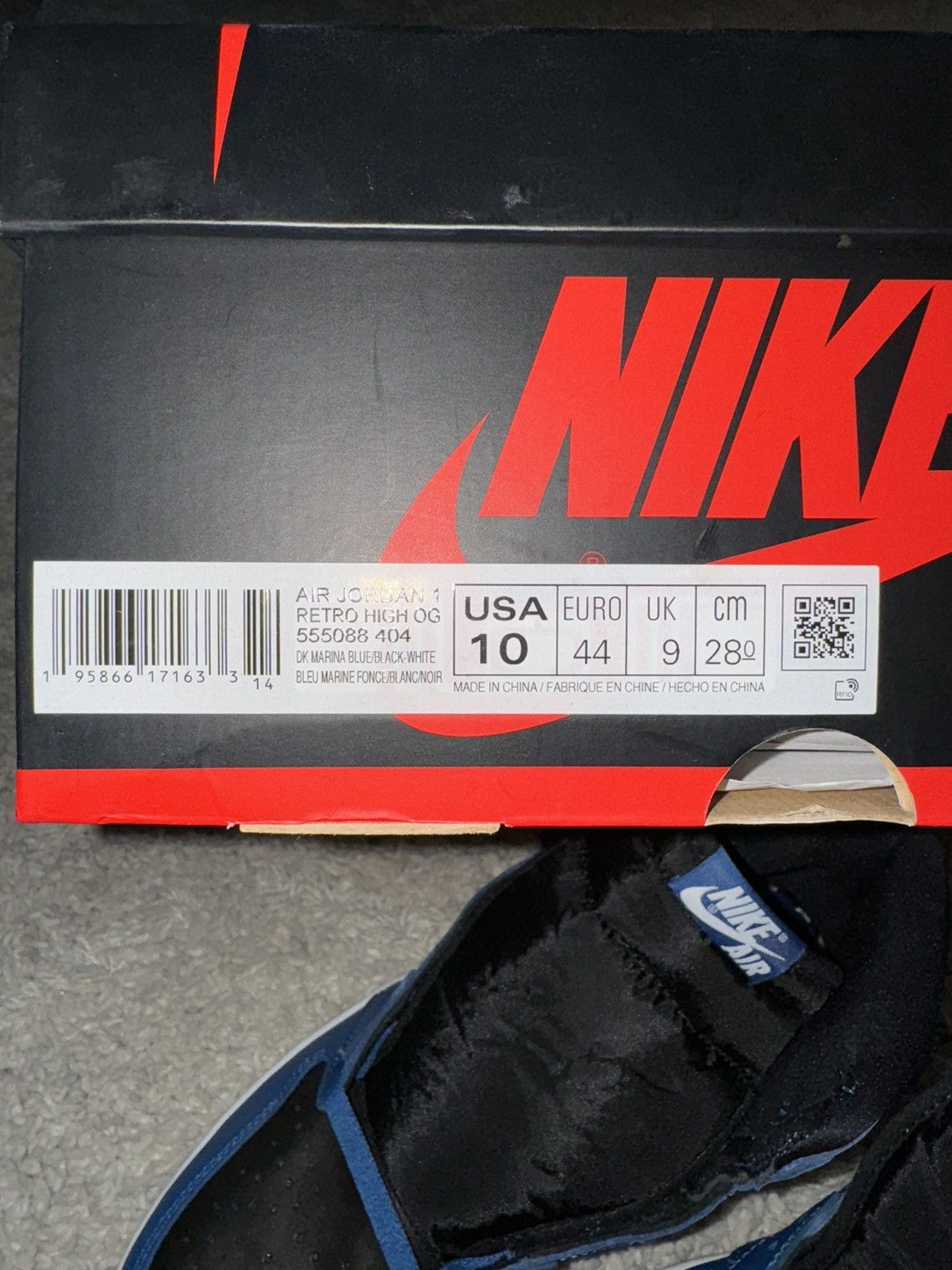 Jordan Brand Jordan 1 High Dark Marina Blue Size US 10 / EU 43 - 8 Thumbnail