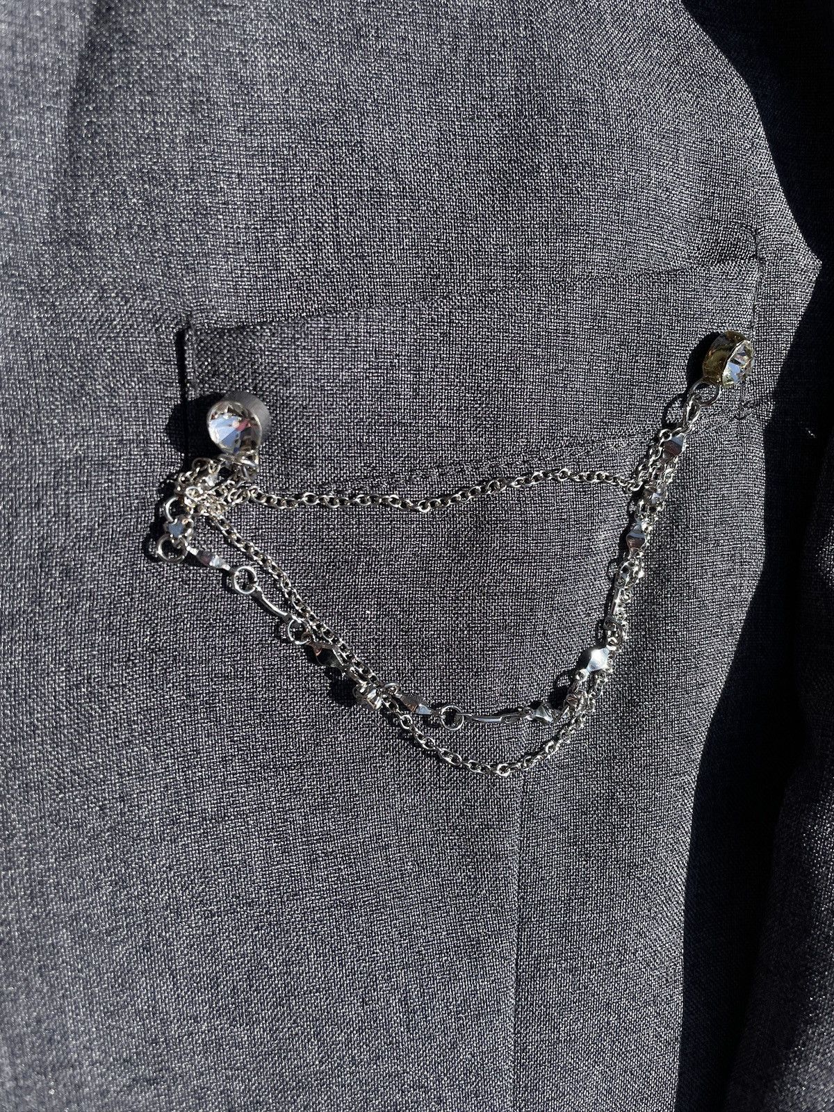 If Six Was Nine 2000s Japanese archive Vkei Gyaruo Chain Tailored Jacket Size US XS / EU 42 / 0 - 7 Thumbnail