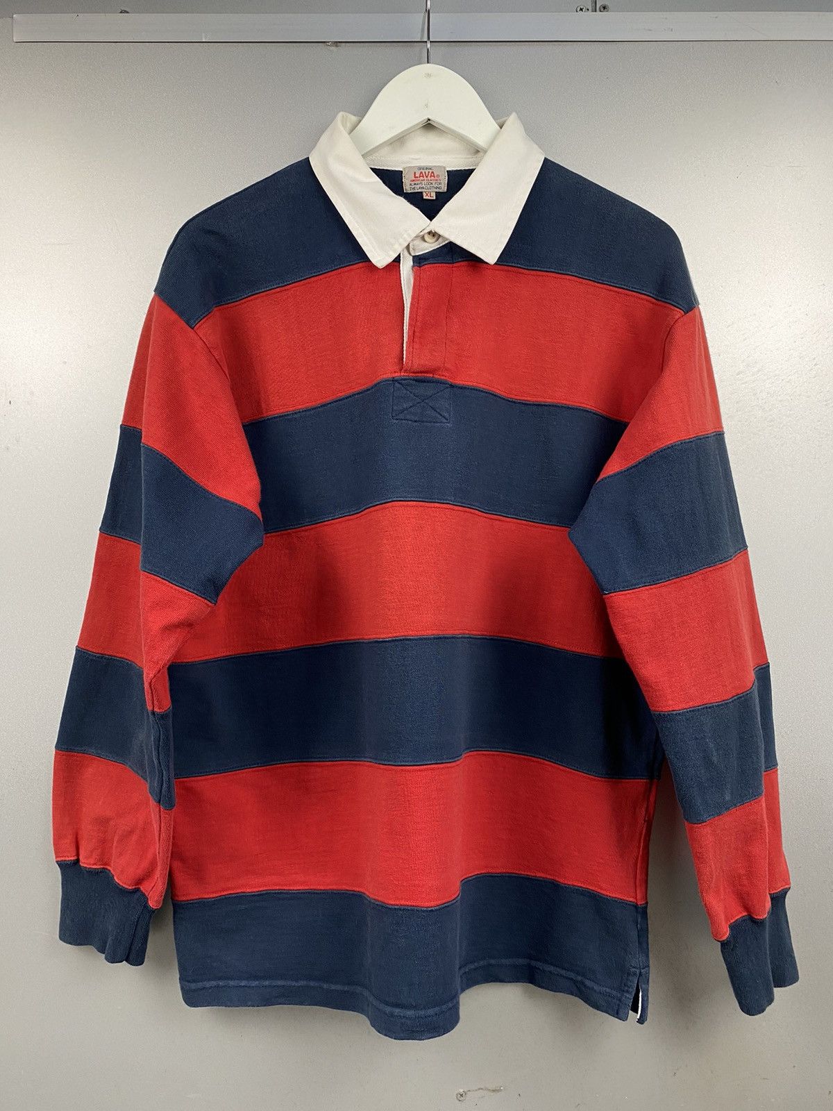 Japanese Brand × Vintage Vintage Striped Polo Rugby Shirt Size US L / EU 52-54 / 3 - 1 Thumbnail