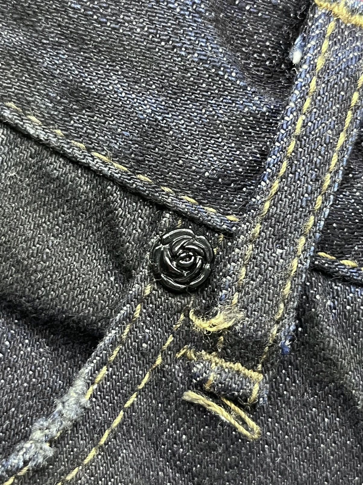 GOSTAR DE FUGA 🔥FUGA Indigo Charcoal Crash Denim Low Rise Skinny FLARE💥 Size US 29 - 12 Thumbnail
