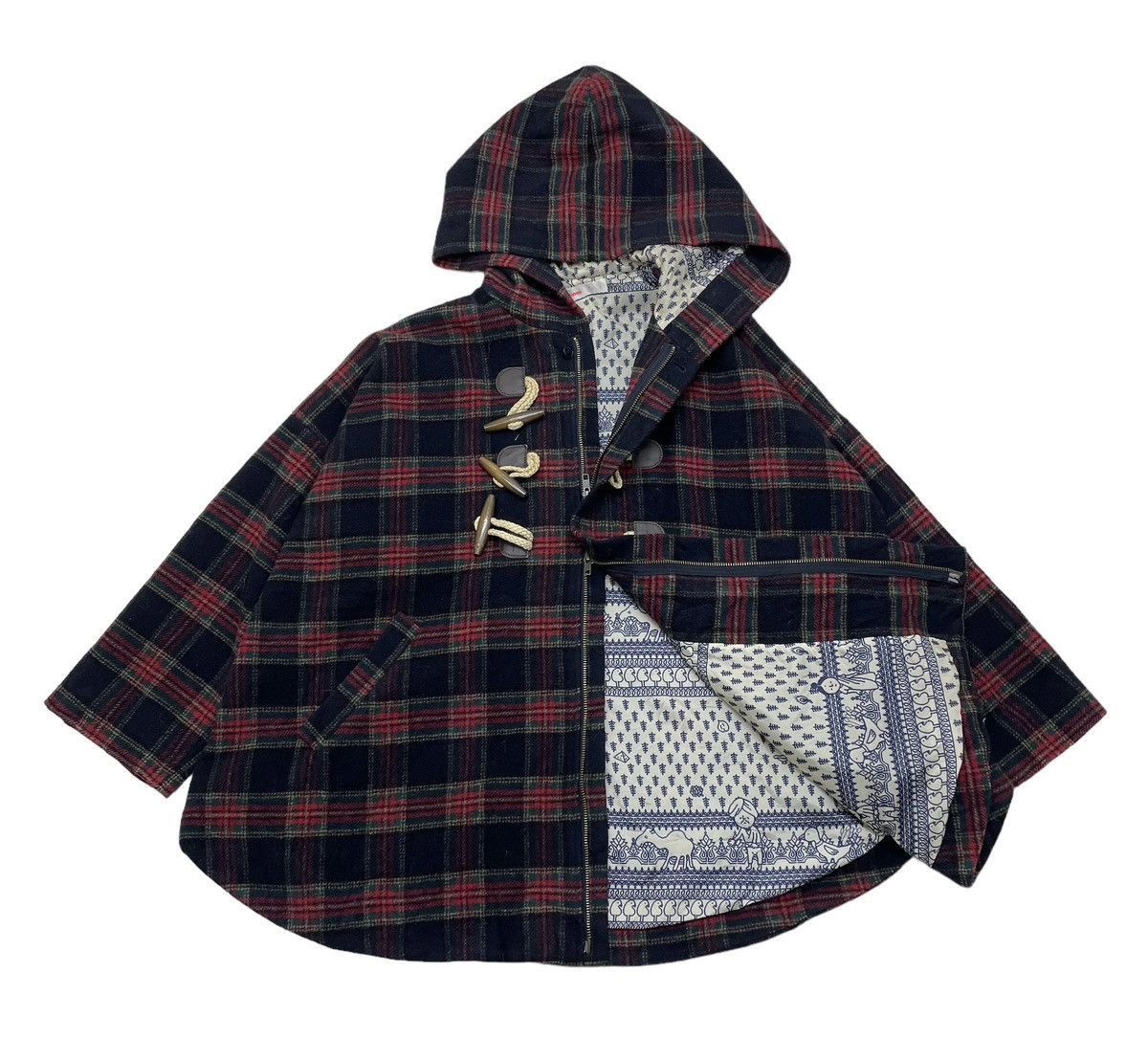 Issey Miyake 🔥Ne-Net Issey MIyake Duffle Checked Baggy Hoody Jacket Size US XL / EU 56 / 4 - 1 Thumbnail