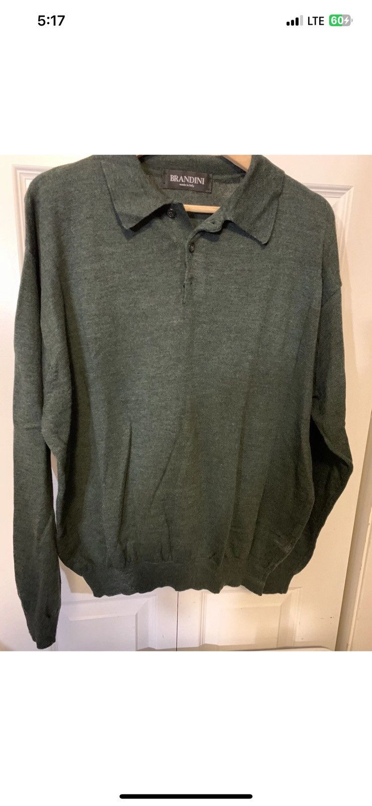 Brandini Brandini mens sz XL merino wool sweater green Size US XL / EU 56 / 4 - 3 Thumbnail