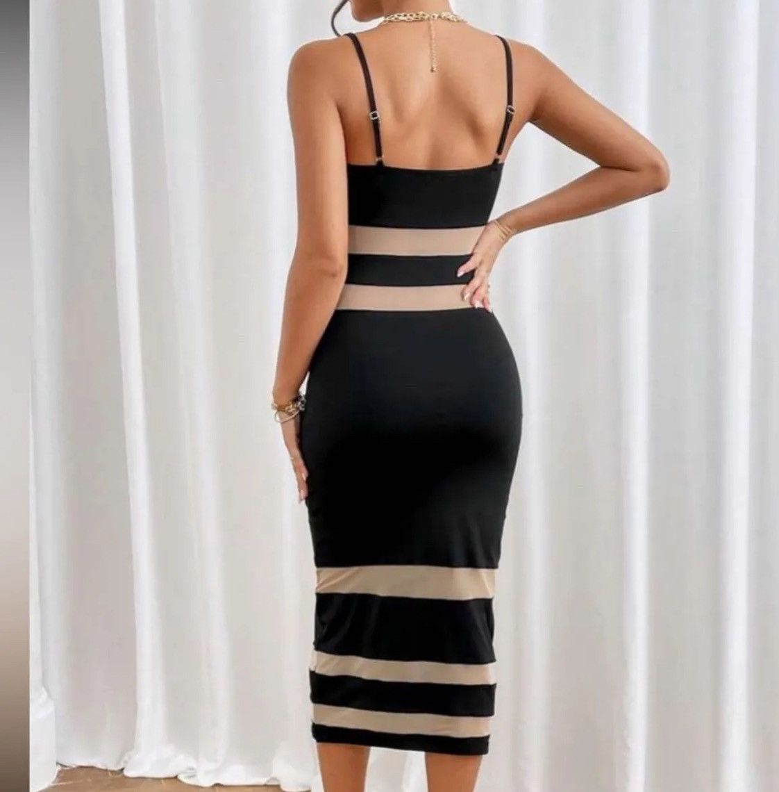 Designer × Other Nwt, Lavishly Paris Elegant Spaghetti Strap Bodycon Dress Size S / US 4 / IT 40 - 4 Thumbnail