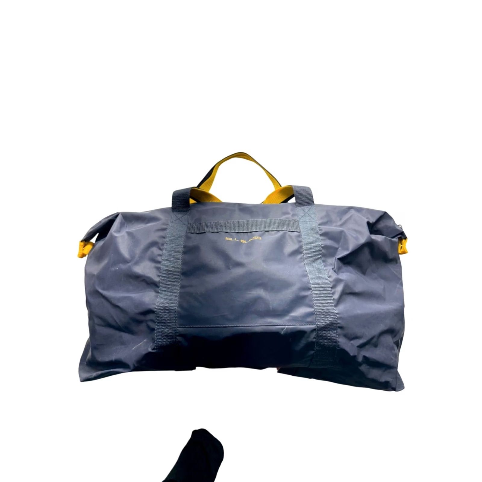 Bill Blass Bill Blass Duffel Bag Navy Polyester Nylon With Yellow Accents & Dual Handles 22" x 14" 12" Large Womens Bag Size ONE SIZE - 2 Thumbnail