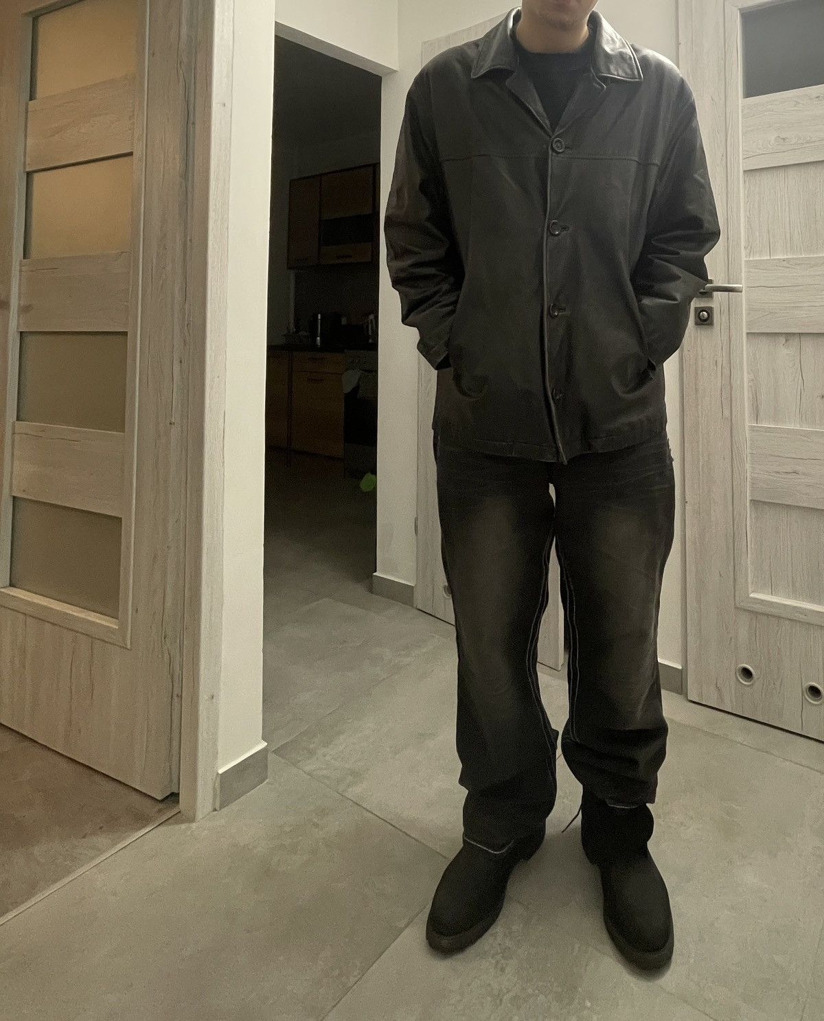 Vintage VINTAGE 90S BLACK LEATHER COAT JACKET Size US XL / EU 56 / 4 - 14 Thumbnail