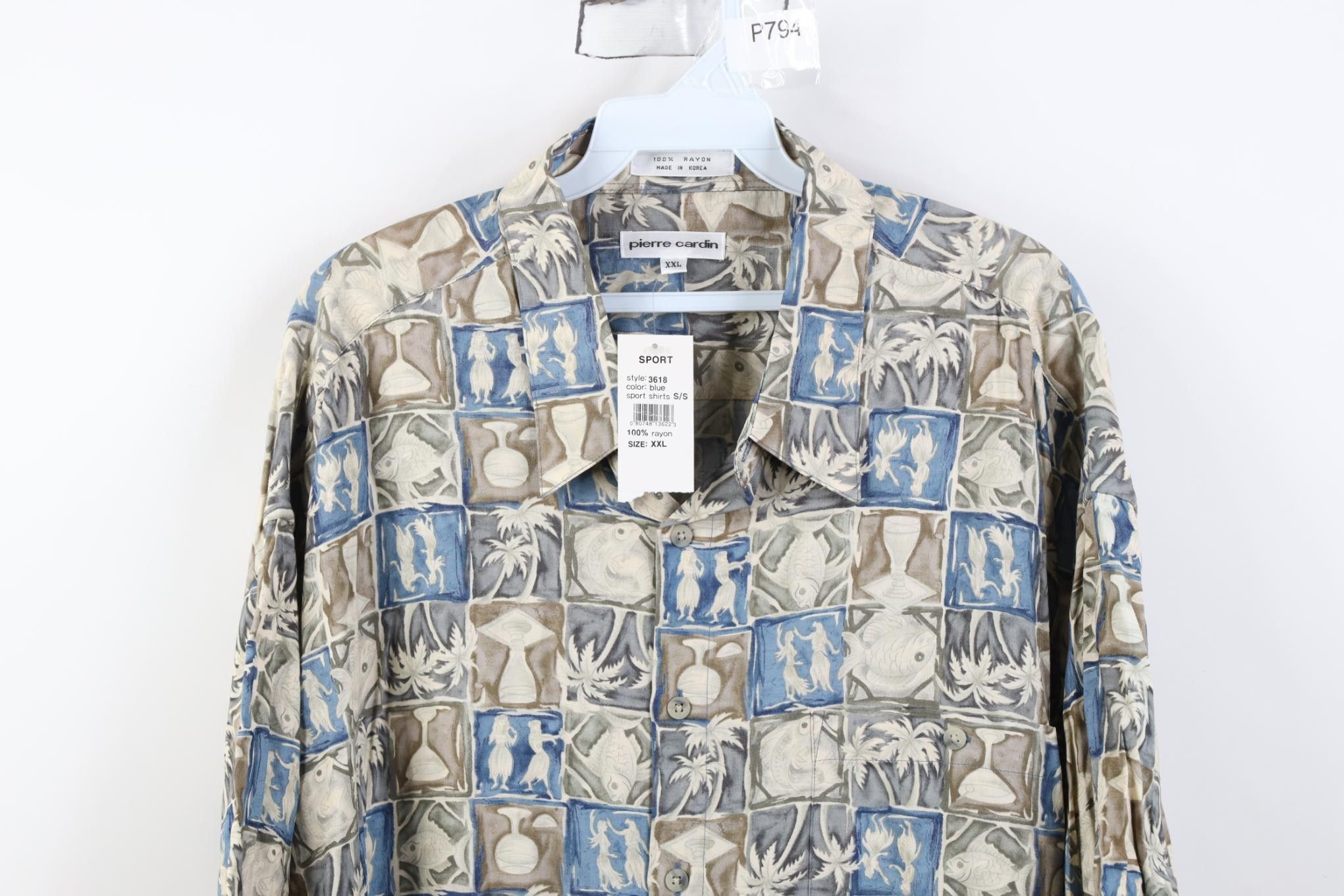 Vintage Deadstock Vintage 90s Streetwear Fish Hawaiian Button Shirt Size US XXL / EU 58 / 5 - 2 Thumbnail