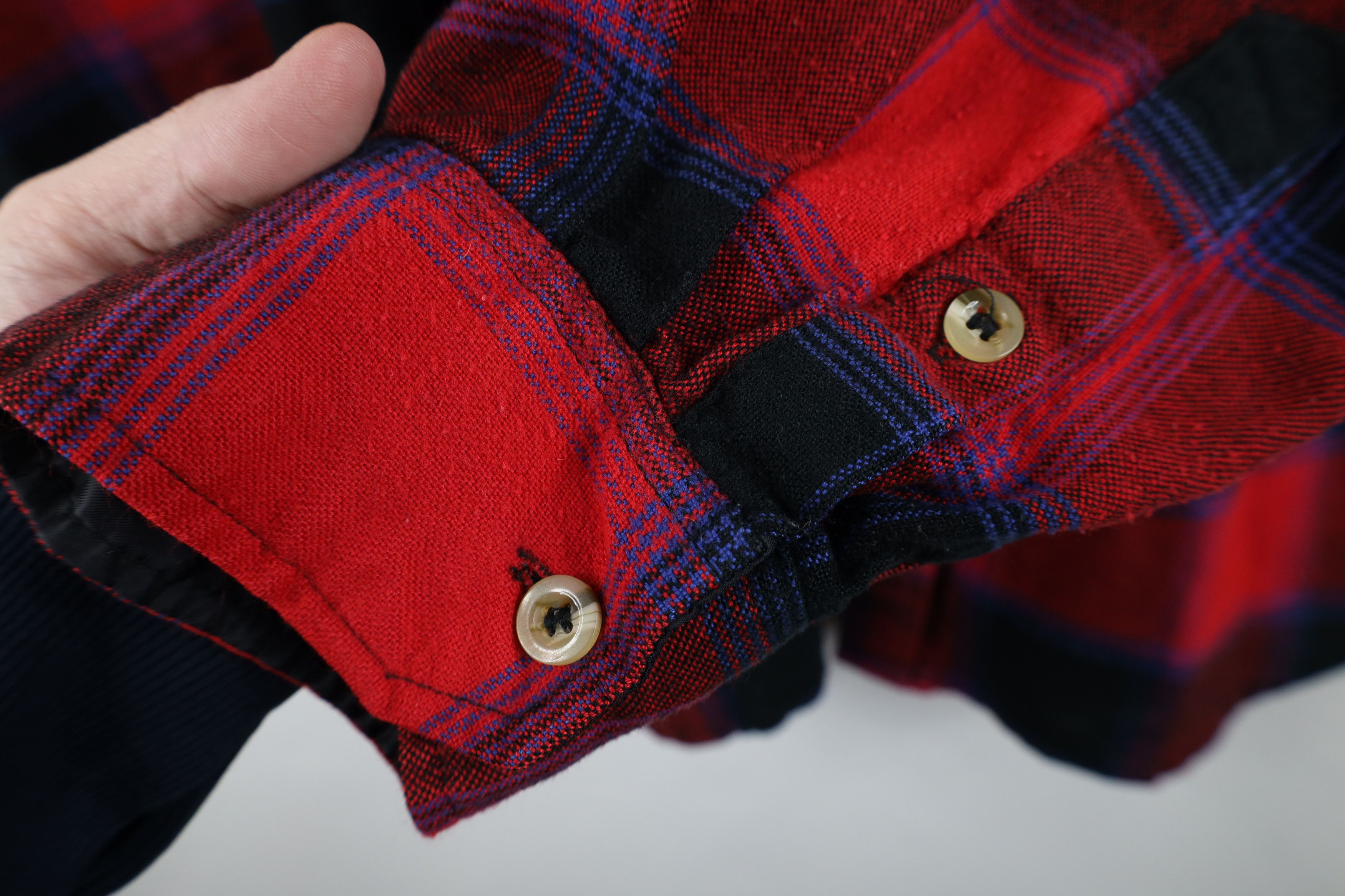 Vintage Vintage 90s Streetwear Knit Collared Button Shirt Plaid Size US M / EU 48-50 / 2 - 5 Thumbnail