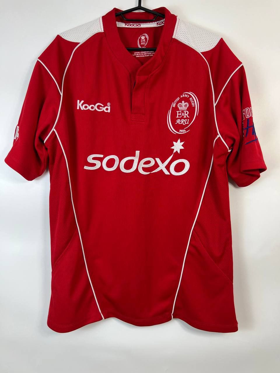 Other BRITISH ARMY RUGBY UNION SHIRT KOOGA RED SODEXO JERSEY Sz L Size US L / EU 52-54 / 3 - 1 Thumbnail