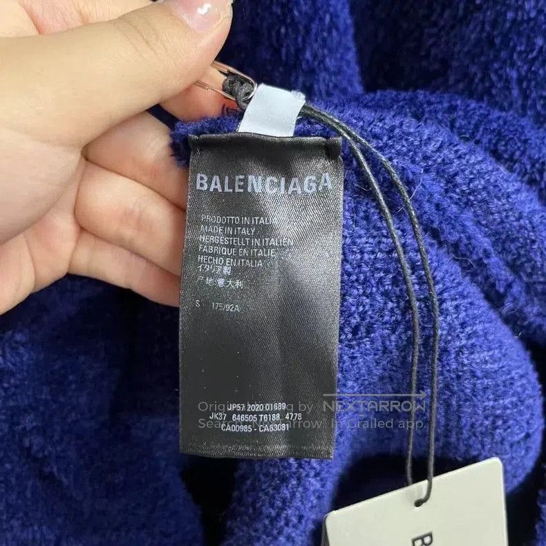 Balenciaga Balenciaga Blue Fleece Embroidered Hoodie. Size US S / EU 44-46 / 1 - 4 Thumbnail