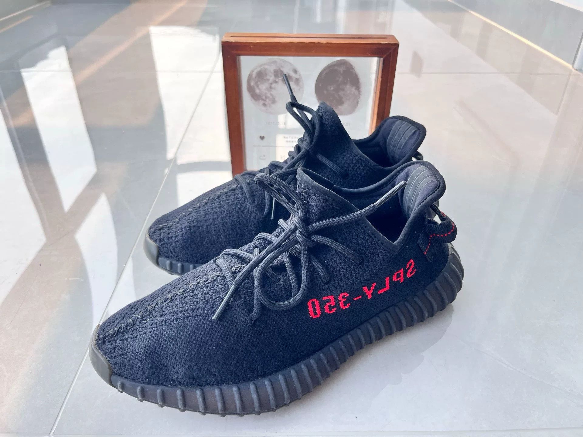 Adidas Adidas YEEZY350 Black Lowtop Sneakers 10 Men Size US 10 / EU 43 - 1 Thumbnail
