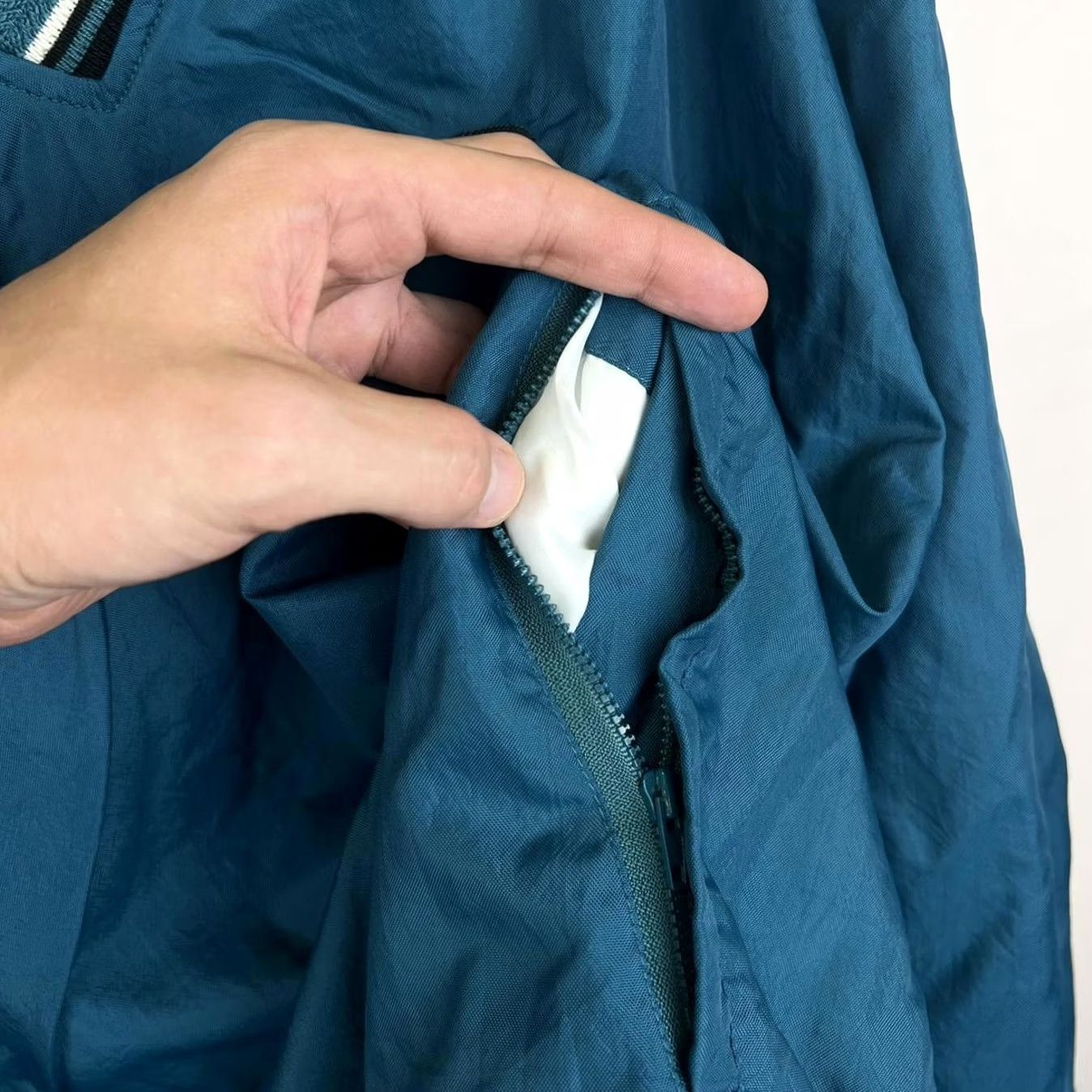 Champion VINTAGE Champion Jacket Windbreaker 90s Teal XL Mens Green V-Neck Pullover Lightweight Ribbed Cuffs Logo Size US XL / EU 56 / 4 - 3 Thumbnail