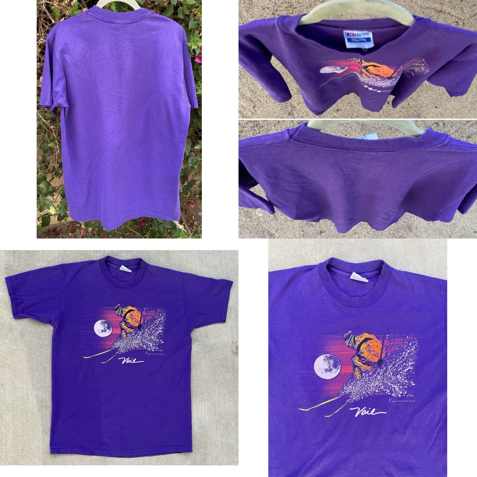 Vintage VINTAGE Vail T Shirt M Mirski Neon Ski Snow Skier Graphics c 1990 Size L Mens Shirt Size US L / EU 52-54 / 3 - 9 Thumbnail