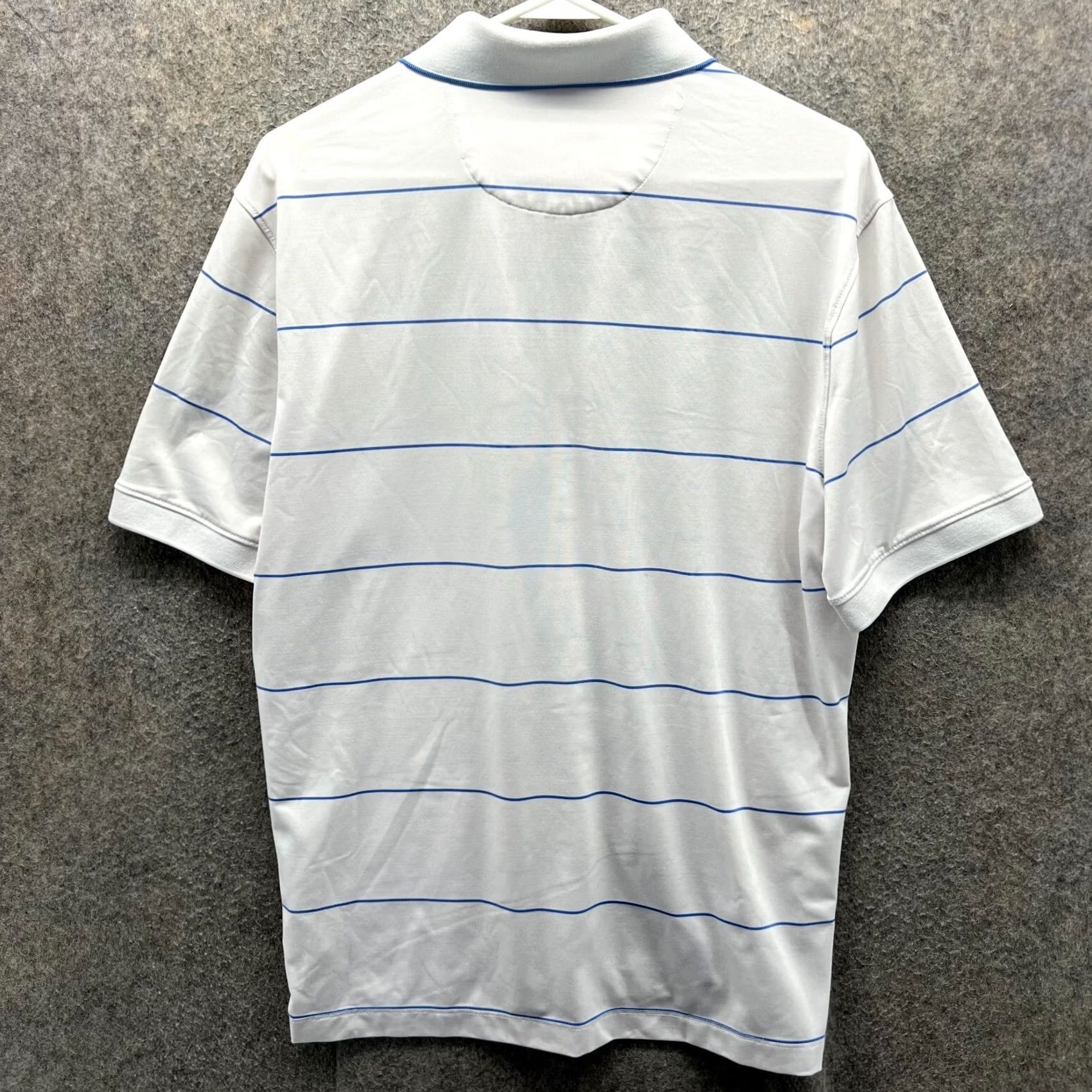 UNTUCKit UNTUCKit Polo Shirt Mens Medium White Cronos Wide Stripes Preppy Knit Golf Size US M / EU 48-50 / 2 - 2 Thumbnail