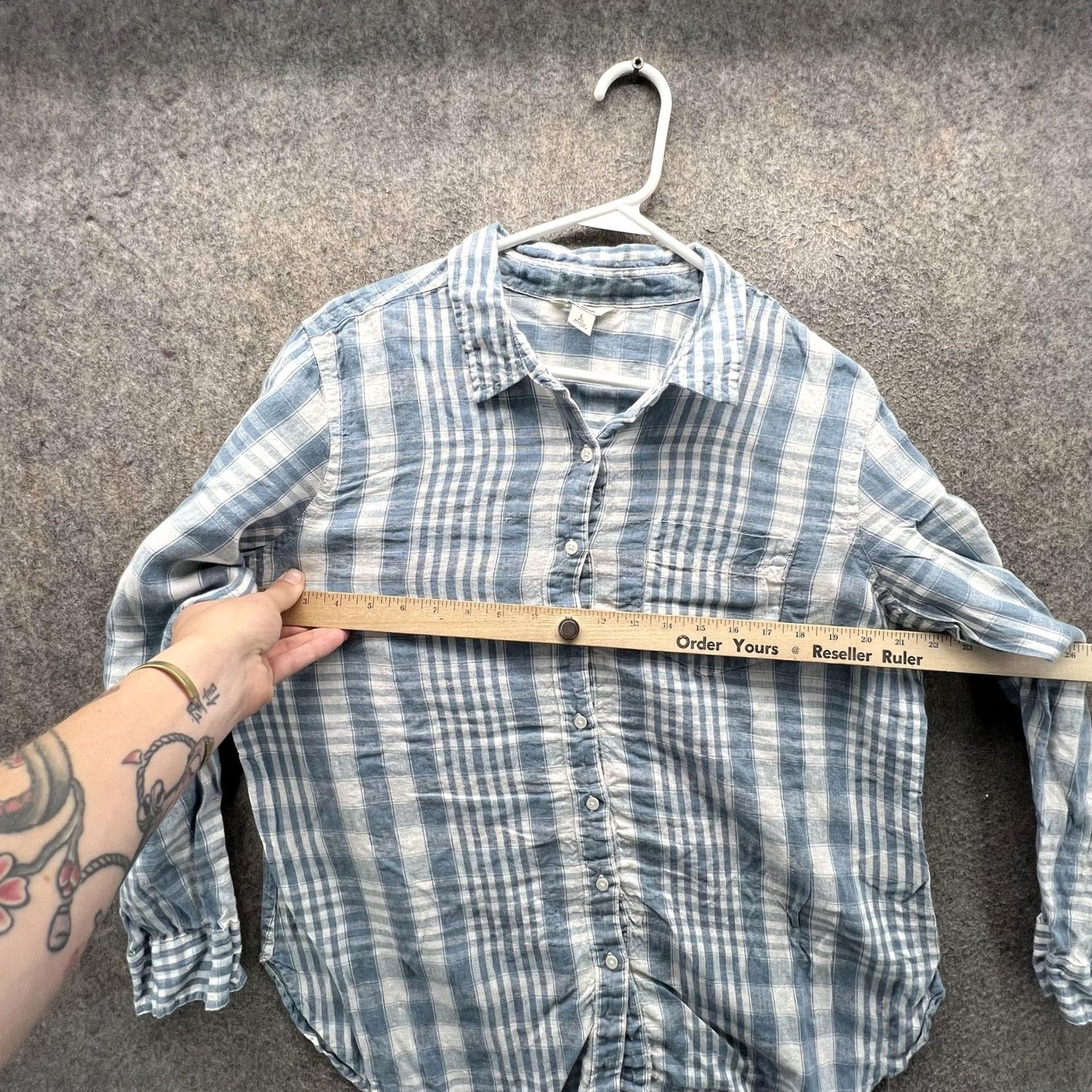 Vintage L.L. Bean Shirt Mens Large Blue Plaid Chambray Button Front Lightweight Shirt Mens Large Blue Plaid Chambray Button Front Lightweight Size US L / EU 52-54 / 3 - 3 Thumbnail