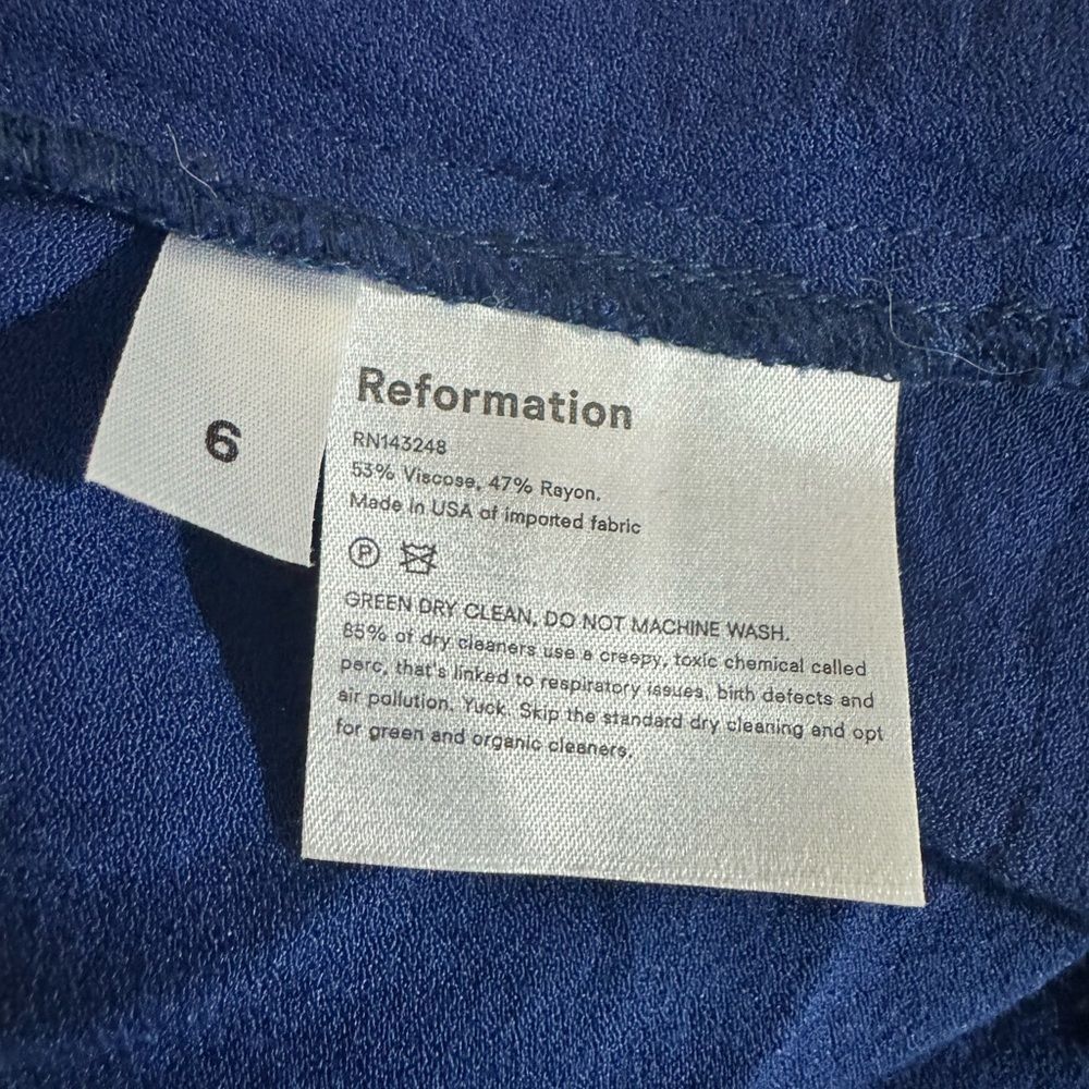 Reformation Reformation SZ 6 blue short sleeve dress Size M / US 6-8 / IT 42-44 - 5 Thumbnail