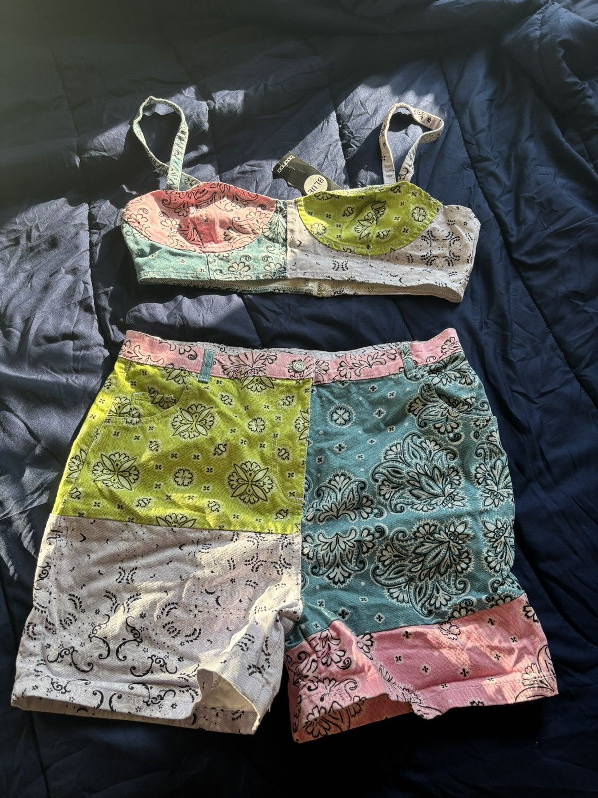 Boohoo Two Piece Bandana Set Size L / US 10 / IT 46 - 2 Thumbnail