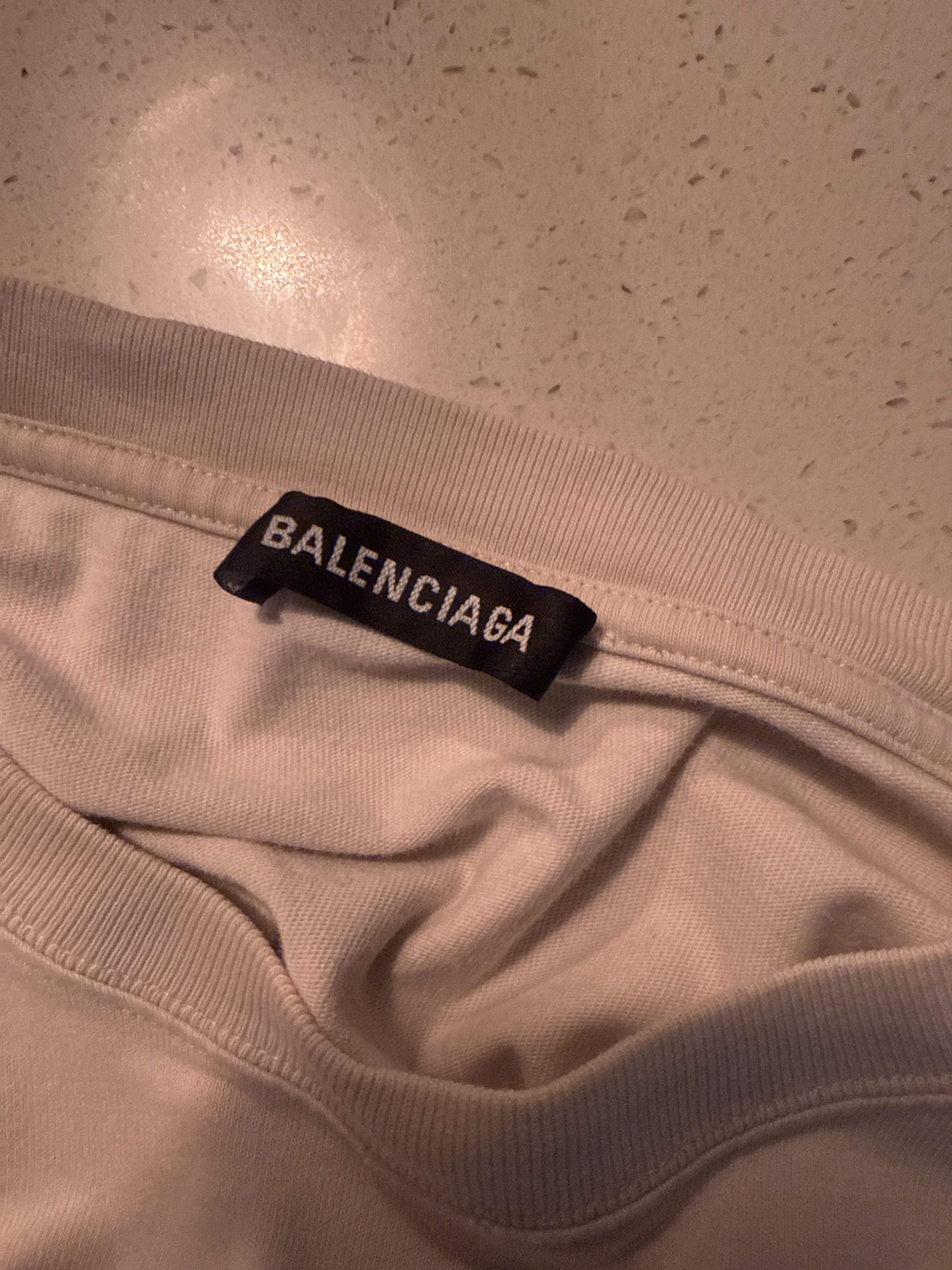 Balenciaga Balenciaga Badge Logo Tee 'Chalky White/Blue' Size US M / EU 48-50 / 2 - 10 Thumbnail