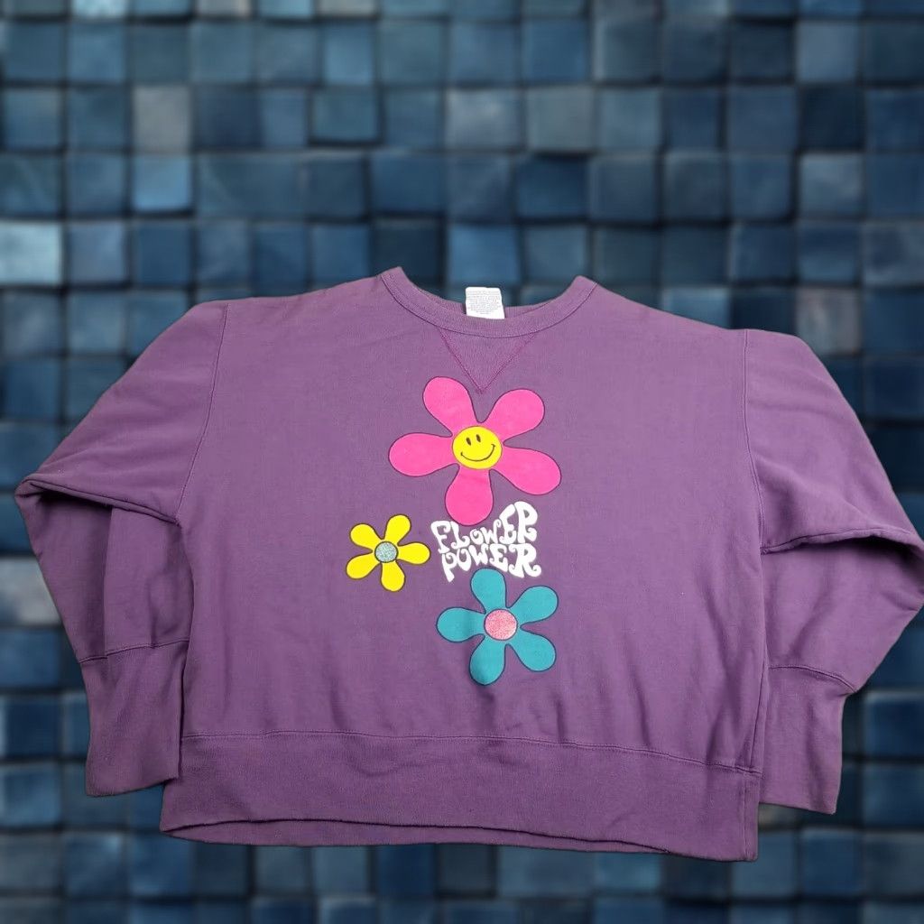 Vintage Vtg 90s Hippie Flower Power Crewneck Sweatshirt Medium Ross Sportswear Size US M / EU 48-50 / 2 - 1 Thumbnail