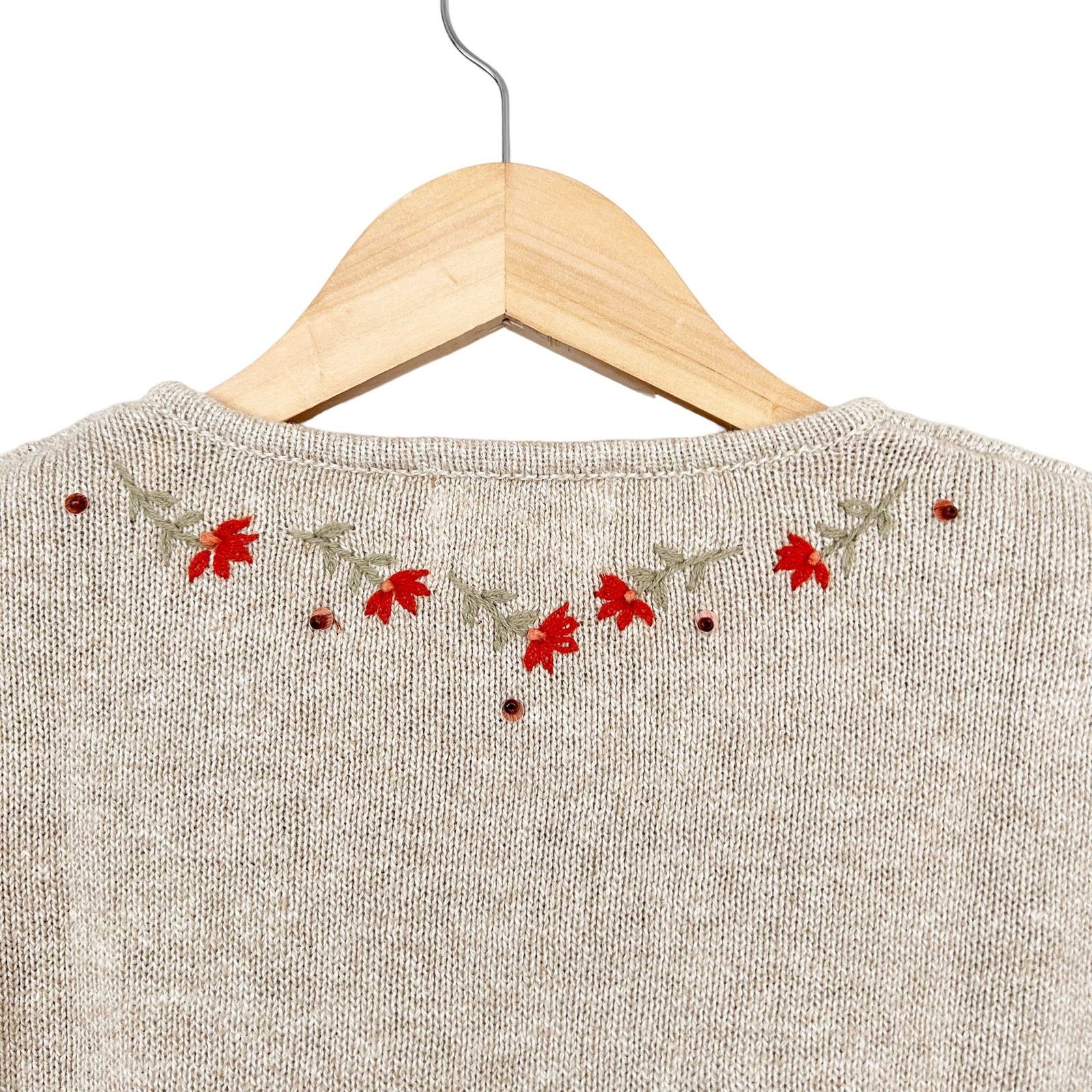 Other Vintage Christopher & Banks Hand Embroidered Sweater Sz M Size M / US 6-8 / IT 42-44 - 4 Thumbnail