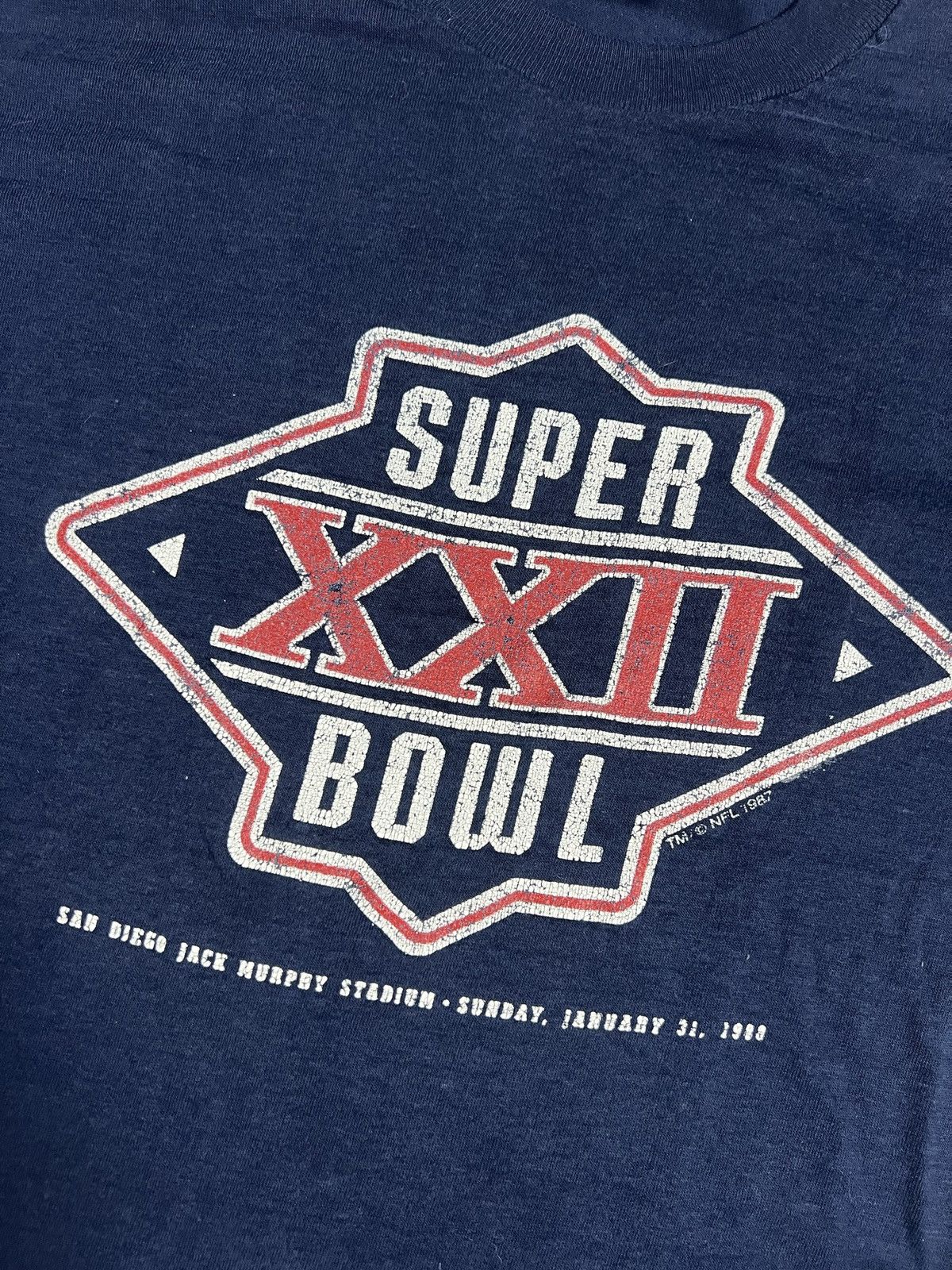 Logo 7 × Vintage Vintage 1987 Super Bowl XXII NFL Single Stitch Football Tee Size US M / EU 48-50 / 2 - 2 Thumbnail