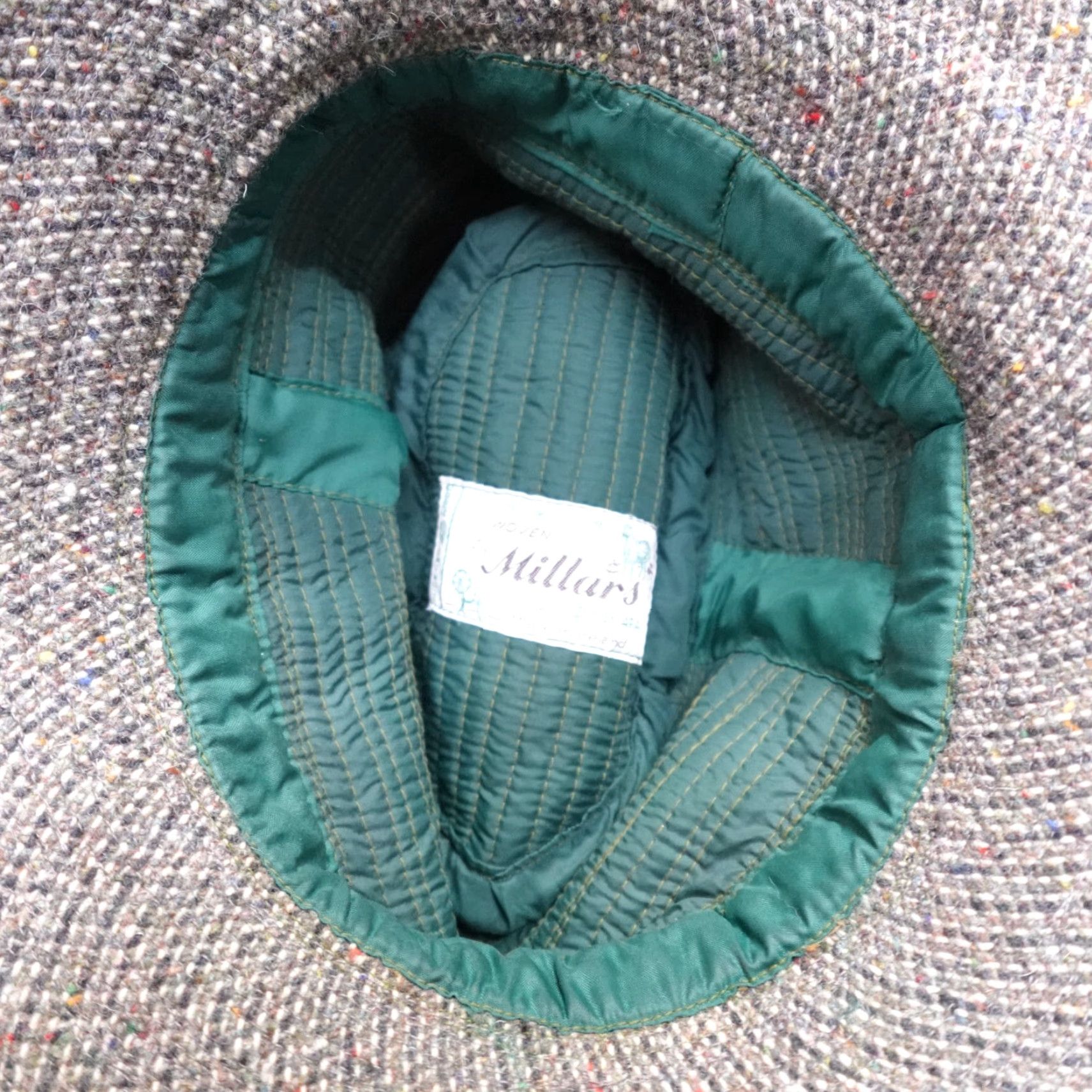 Vintage Millars Fedora Hat Gray Wool Tweed Birdseye Made in Ireland Mens One Size Cap Size ONE SIZE - 7 Thumbnail
