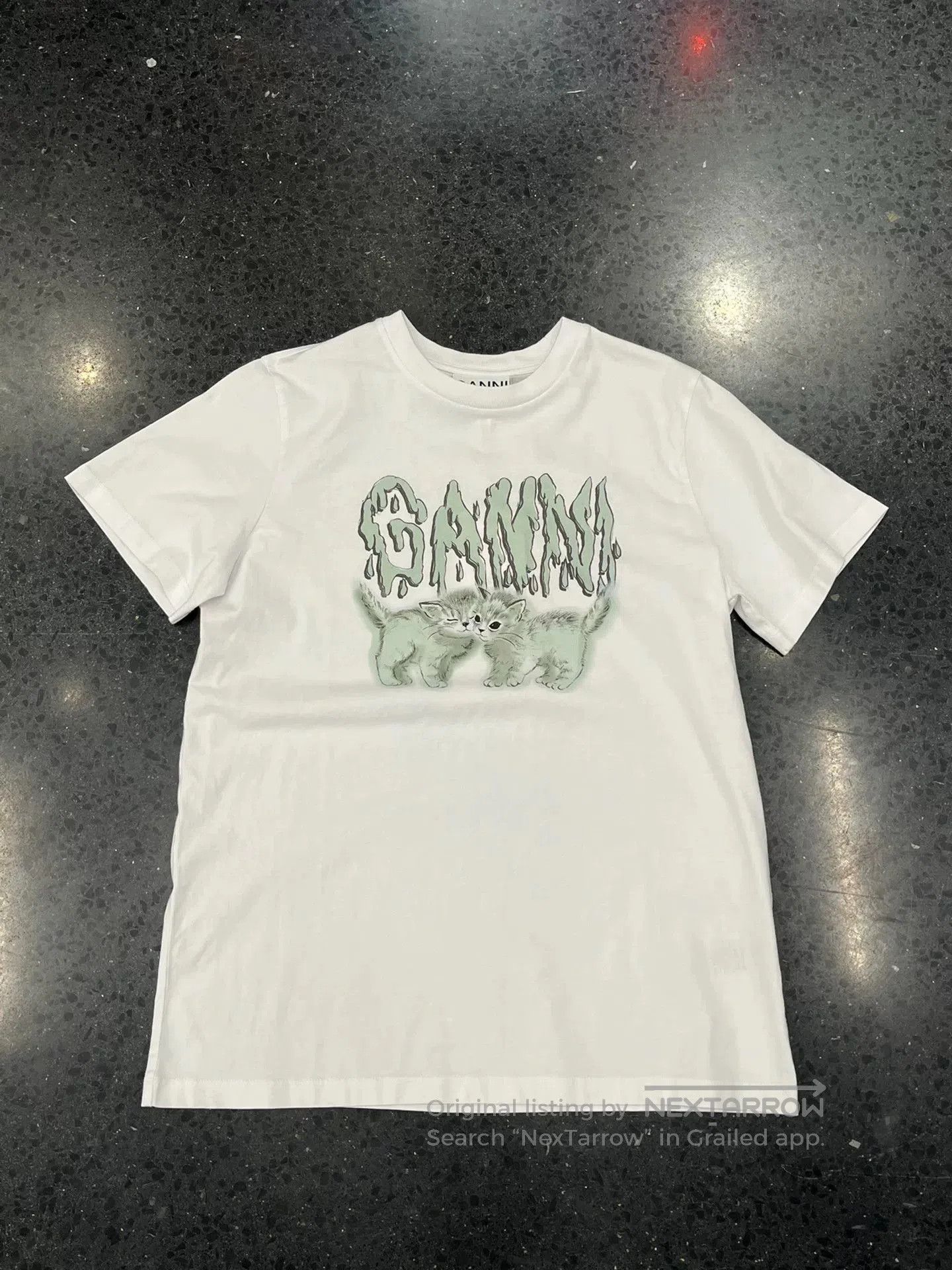Ganni Ganni Cat Print Short Sleeve Tee. Size M / US 6-8 / IT 42-44 - 1 Thumbnail
