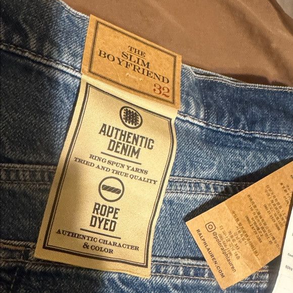 Polo Ralph Lauren Patchwork Straight Leg Jeans Blue and Brown Size 32" / US 10 / IT 46 - 9 Thumbnail