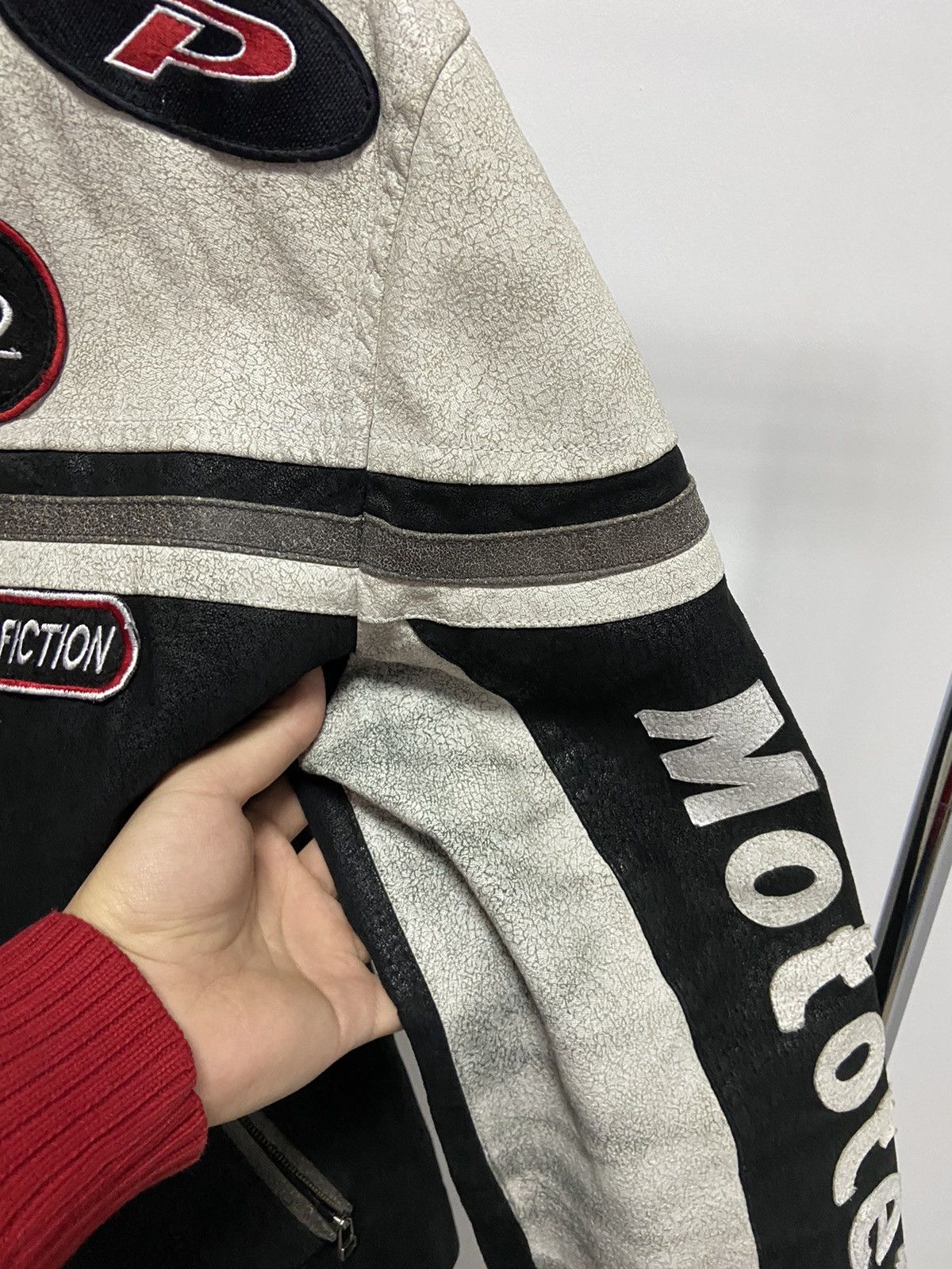 Vintage Moto team leather jacket follow me I'm famous big logo Size US XXL / EU 58 / 5 - 13 Thumbnail
