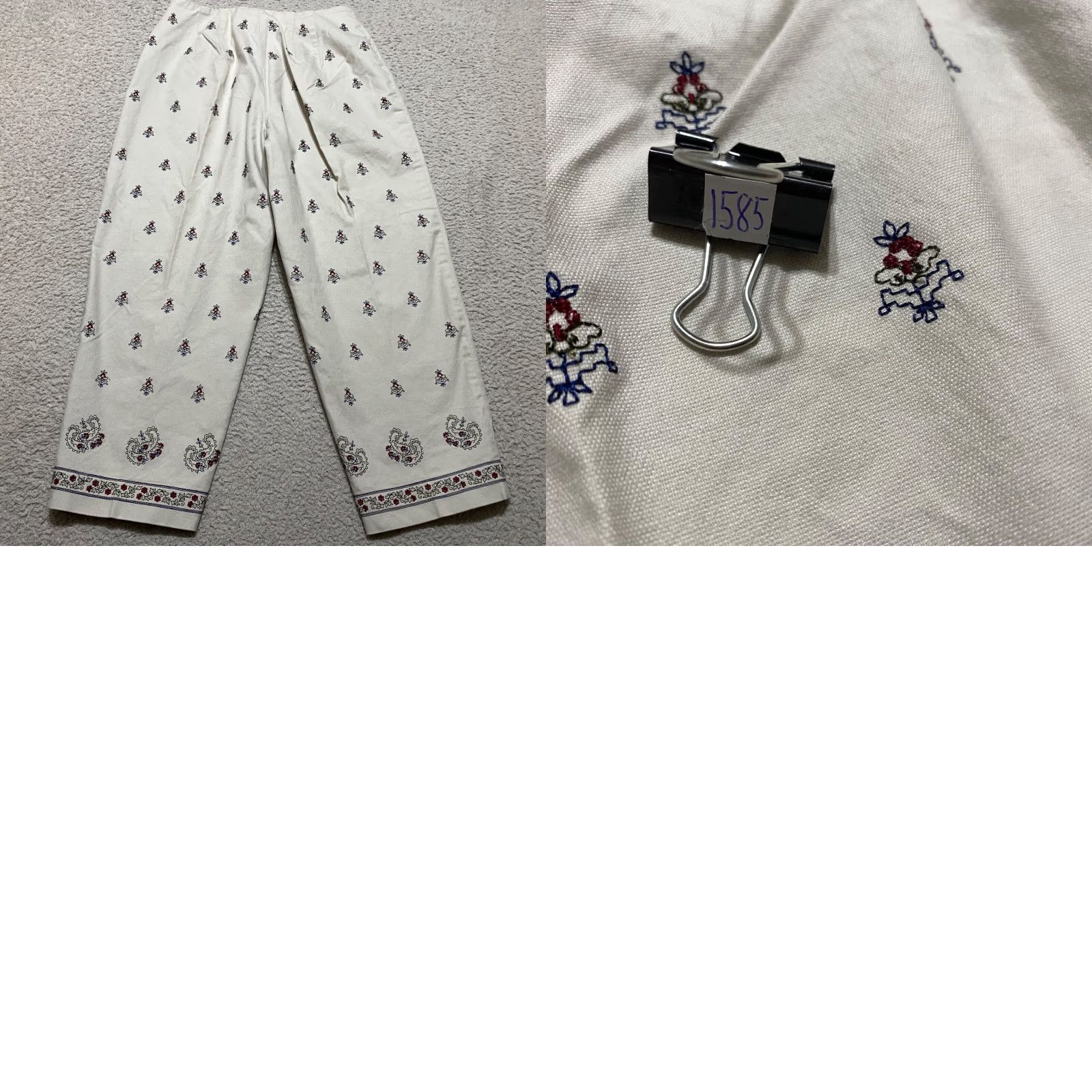 Talbots Talbots Womens Pants Beige Capris Geometric Petite 4P Flat Front Straight High Rise Cotton Spandex Casual Vintage No Size 42" / US 20 - 8 Thumbnail