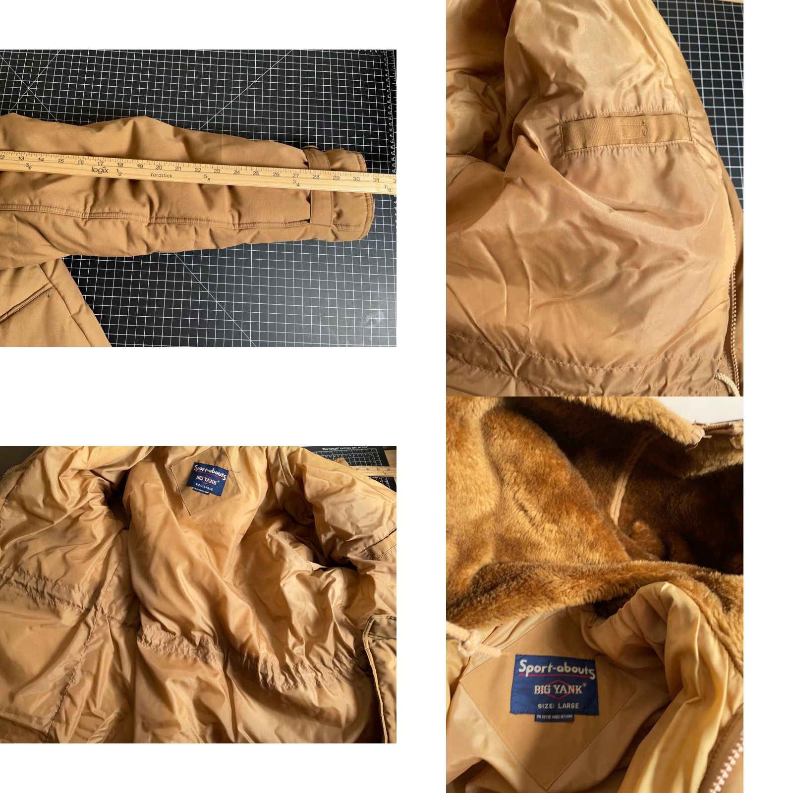 Vintage VINTAGE Big Yank Puffer Jacket Mens Large Brown Insulated Faux Fur Hood VTG Zip Up Size US L / EU 52-54 / 3 - 8 Thumbnail