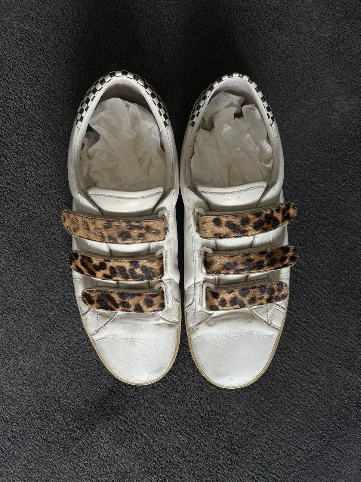 Celine Runway CÉLINE by Hedi Slimane Leopard strap Velcro sneakers Size US 12 / EU 45 - 2 Thumbnail