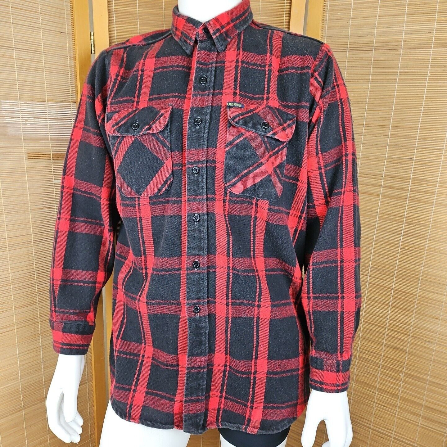 Oshkosh Vtg OshKosh B'gosh Flannel Shirt Mens XL Red Buffalo Plaid G Size US XL / EU 56 / 4 - 3 Thumbnail