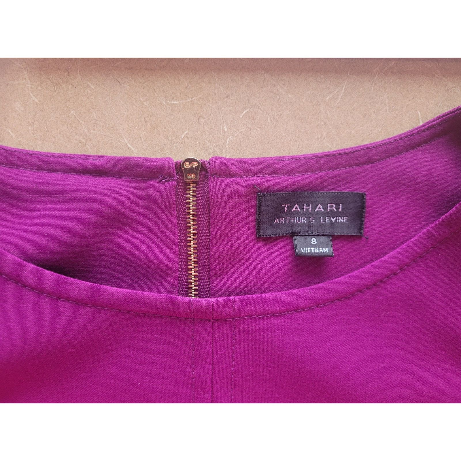 Elie Tahari Tahari Purple Dress Pockets Gold Hardware Lined Zip Back 8 Size M / US 6-8 / IT 42-44 - 8 Thumbnail