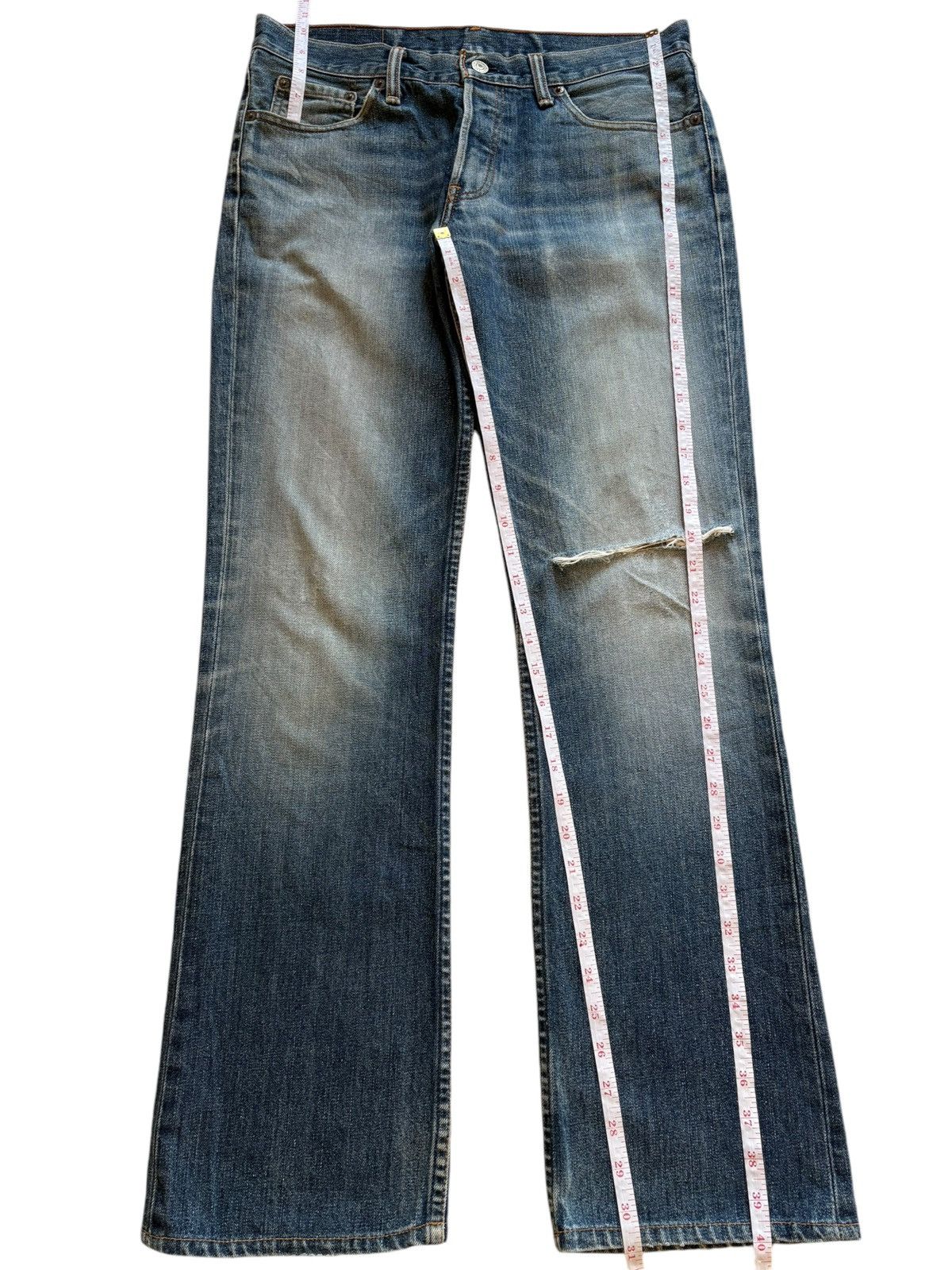 Levi's × Levi's Vintage Clothing Vintage 90s Levis 577 Faded Blue Wash Distress Bootcut Jeans Size 32" / US 10 / IT 46 - 13 Thumbnail