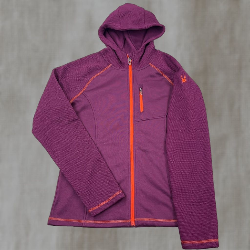 Spyder Spyder Jacket Women L Purple Full Zip Thermal Waffle Knit Hooded Ladies Size L / US 10 / IT 46 - 1 Thumbnail