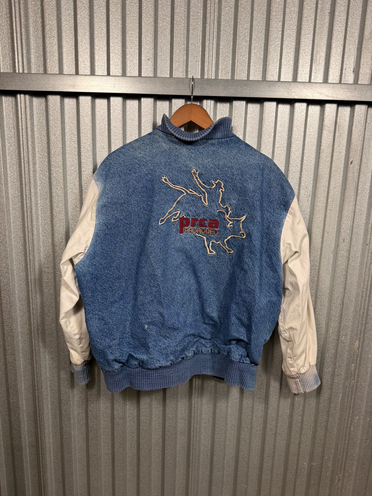 Other Insane Vintage Western Prca Pro Rodeo Cowboy Denim Bomber Size US XL / EU 56 / 4 - 9 Thumbnail
