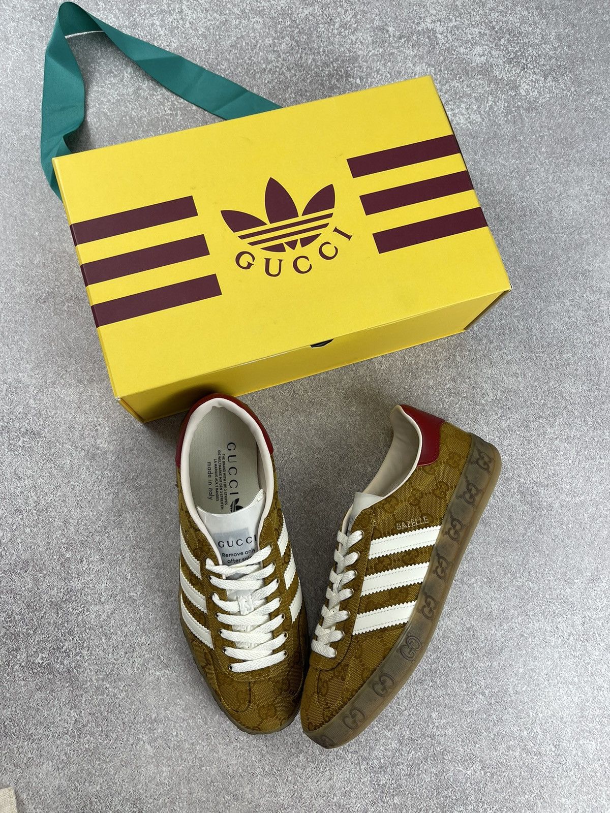 adidas gazelle silver green womens Gucci x Adidas Gazelle Beige GG Monogram main image 1