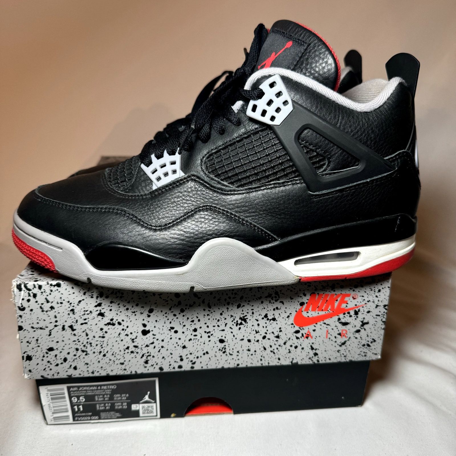 Jordan Brand × Nike Size 9.5 - Air Jordan 4 Retro Bred Reimagined Men's Shoes Size US 9.5 / EU 42-43 - 8 Thumbnail